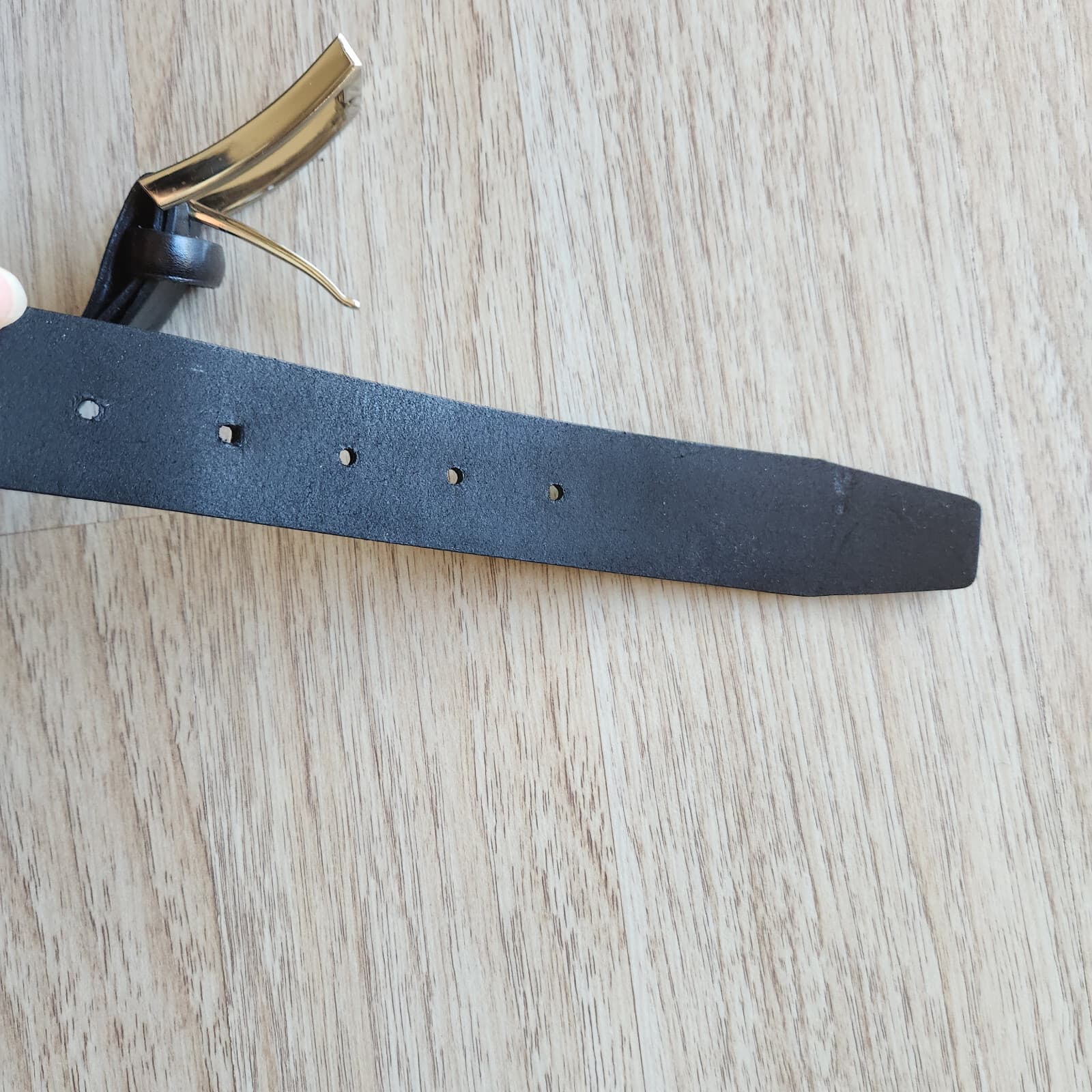 V.arco Valentino Handmade in Italy Genuine Leather 3.5cm. Belt Black Men's 42 - Thumbnail 10