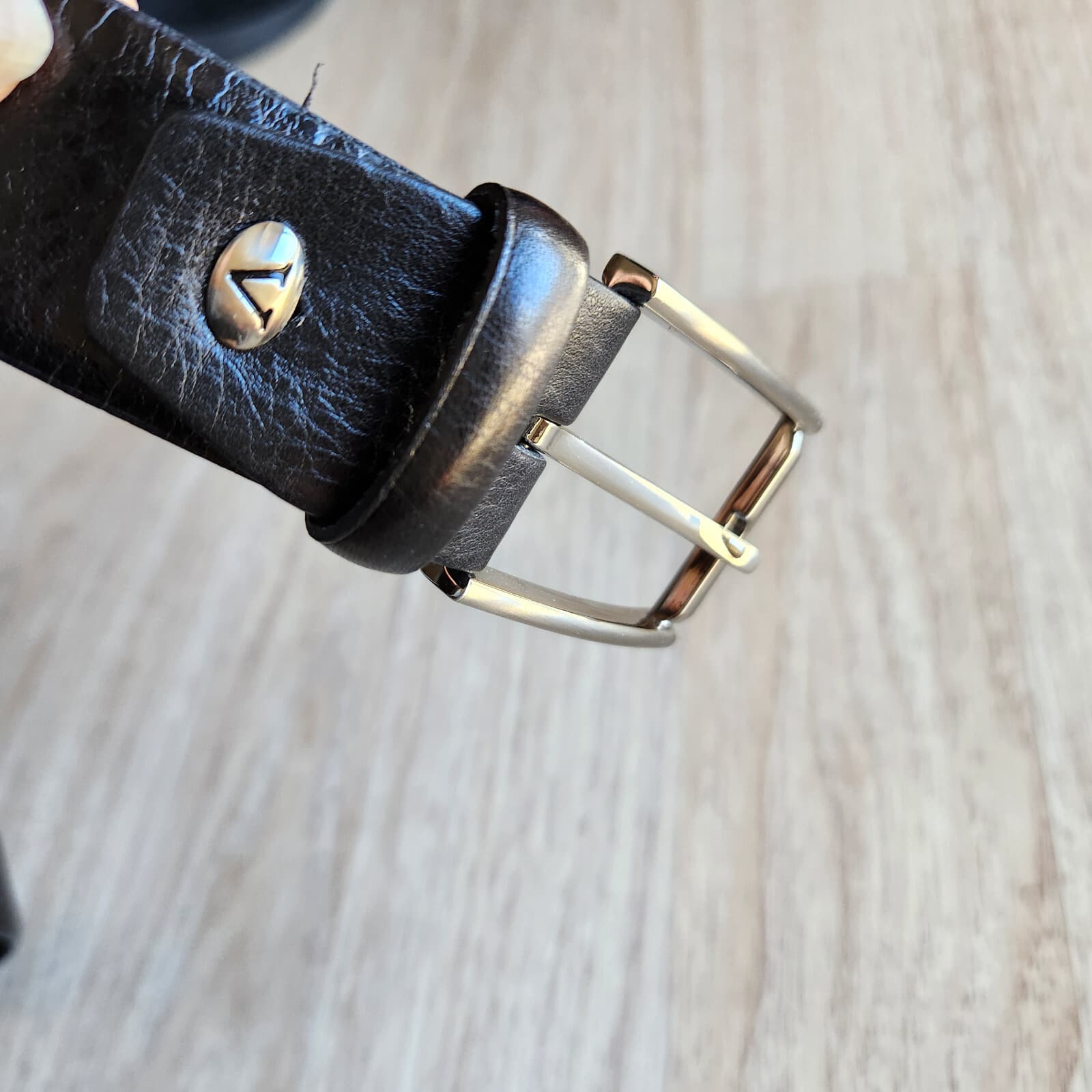 V.arco Valentino Handmade in Italy Genuine Leather 3.5cm. Belt Black Men's 42 - Thumbnail 8