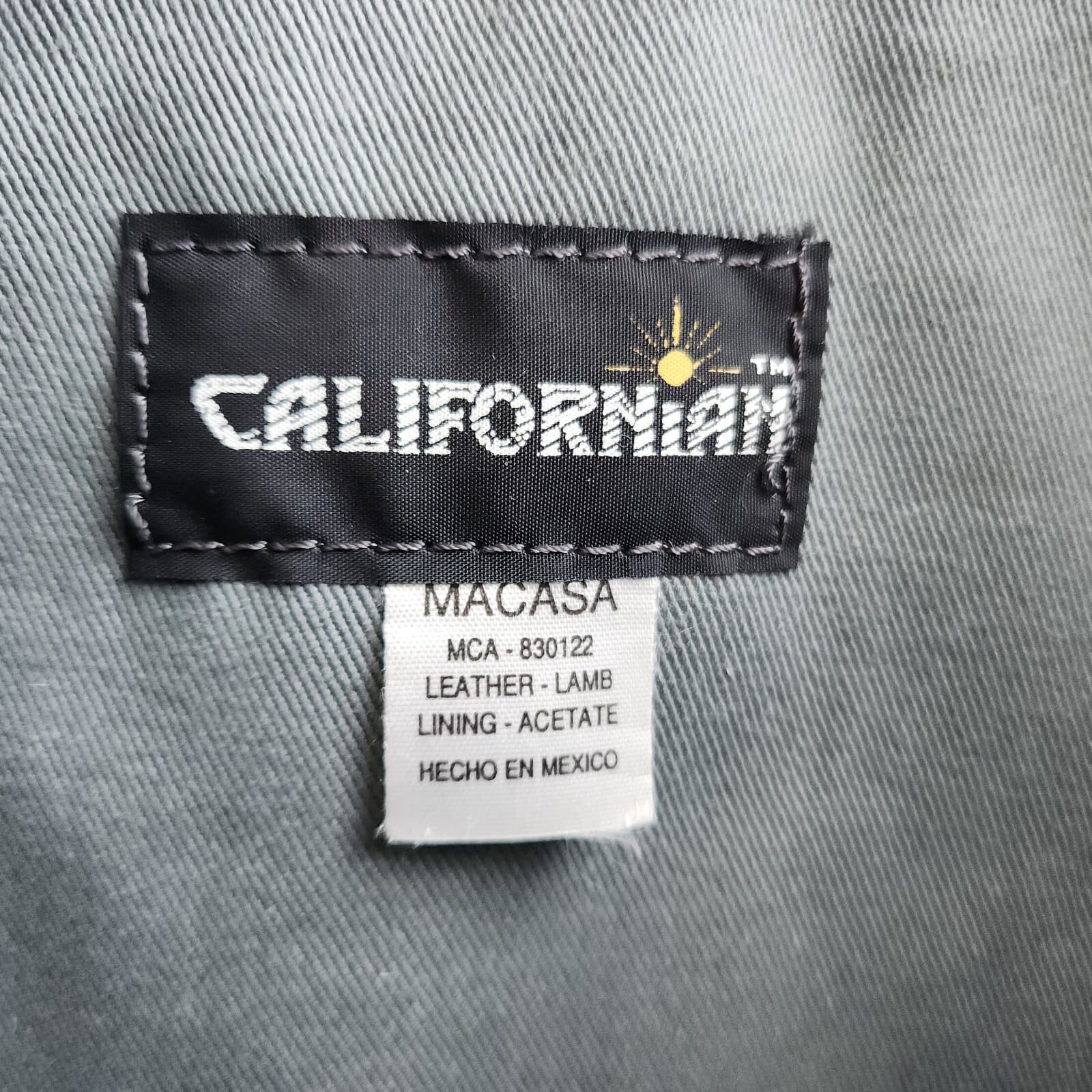 Californian Macasa Felted Lambwool Leather Tote Bag Zip-Closer Grey 16"x11" - Thumbnail 10