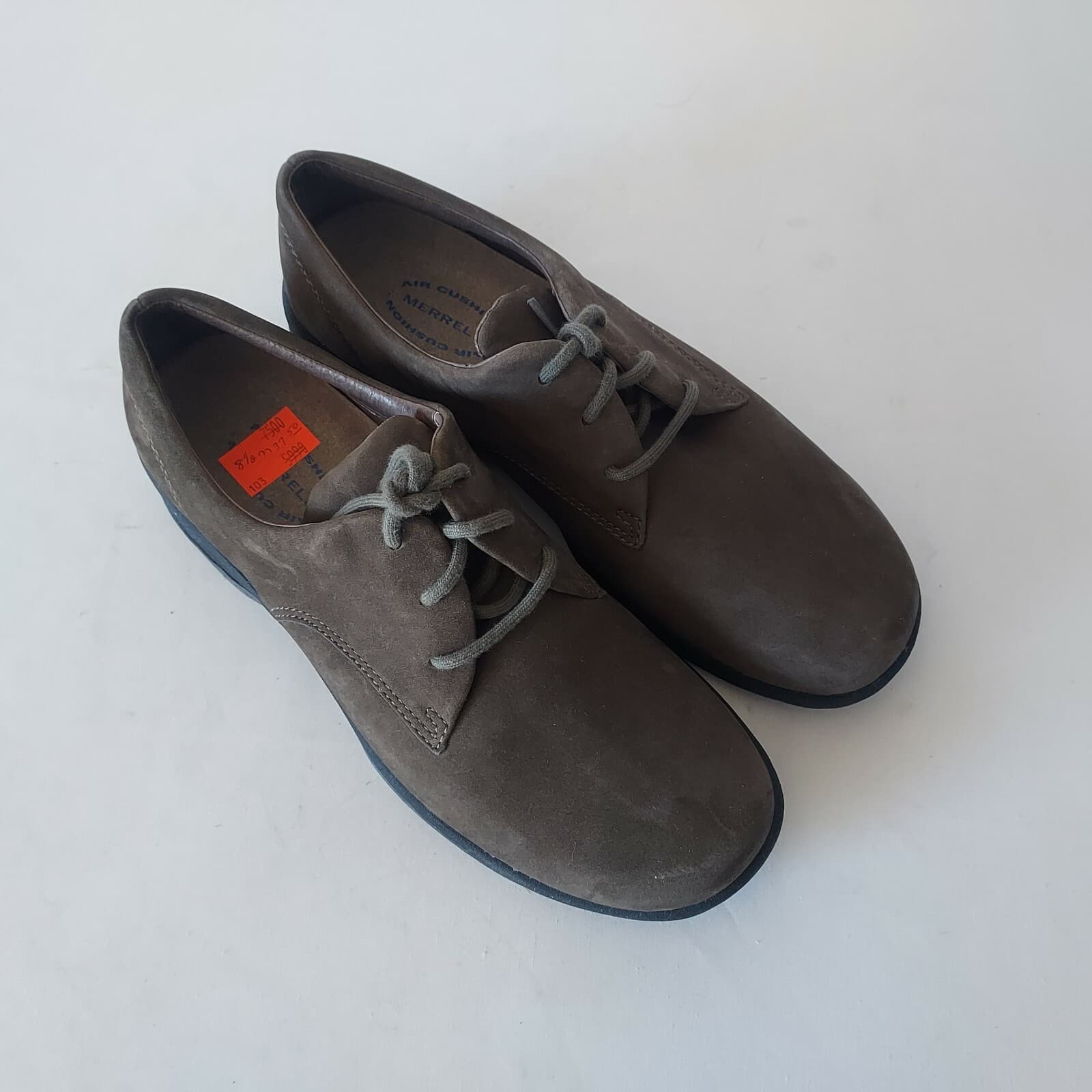 NWoB Merrell Topo Pure Leather Shoes Air Cushion Lace-Up Dark Taupe Women US8.5 - Thumbnail 3