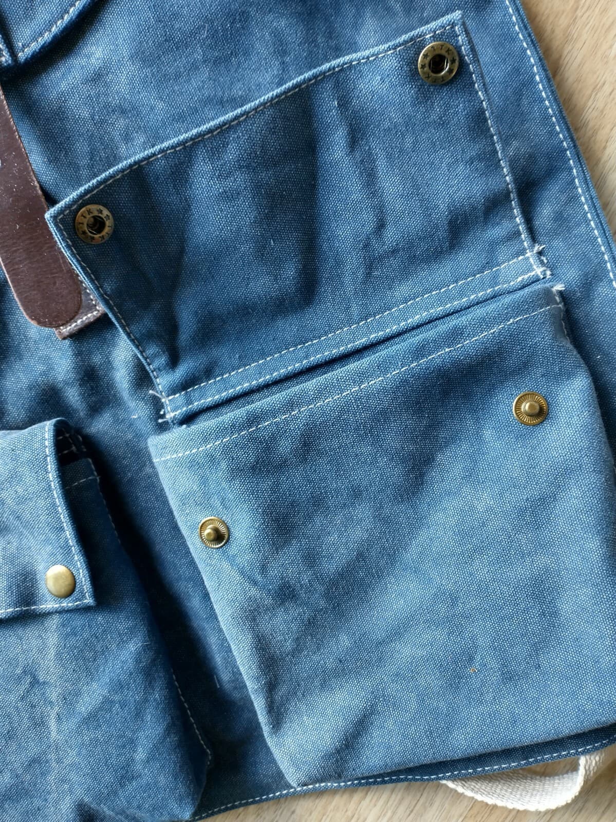 NWT Cargoit Cotton Canvas Backpack Bag Pockets Blue Buckle Snap Size Large - Thumbnail 7