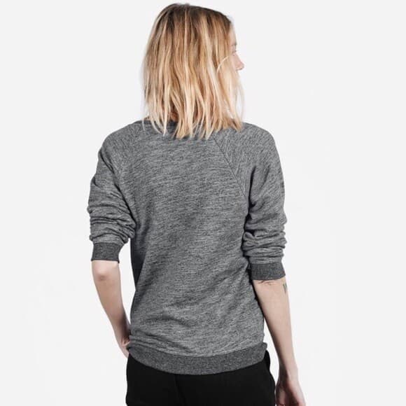 Everlane Heathered Sweatshirt Pullover Scoop Neck Grey 100% Cotton Women Sz.L - Thumbnail 9