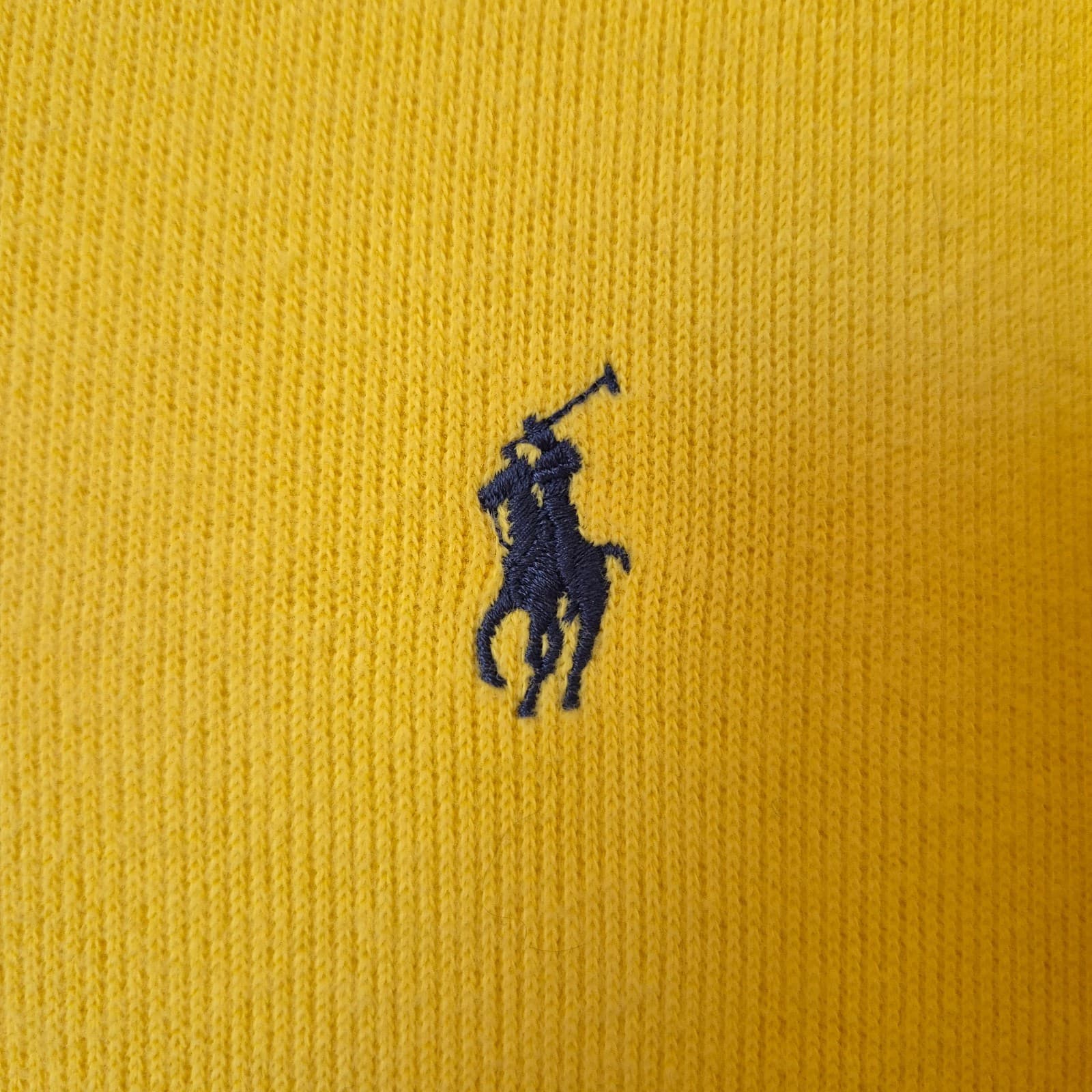 Vintage Polo by Ralph Lauren Pony Mens XL Cotton 1/4 Zip Pullover Sweater Yellow - Thumbnail 4