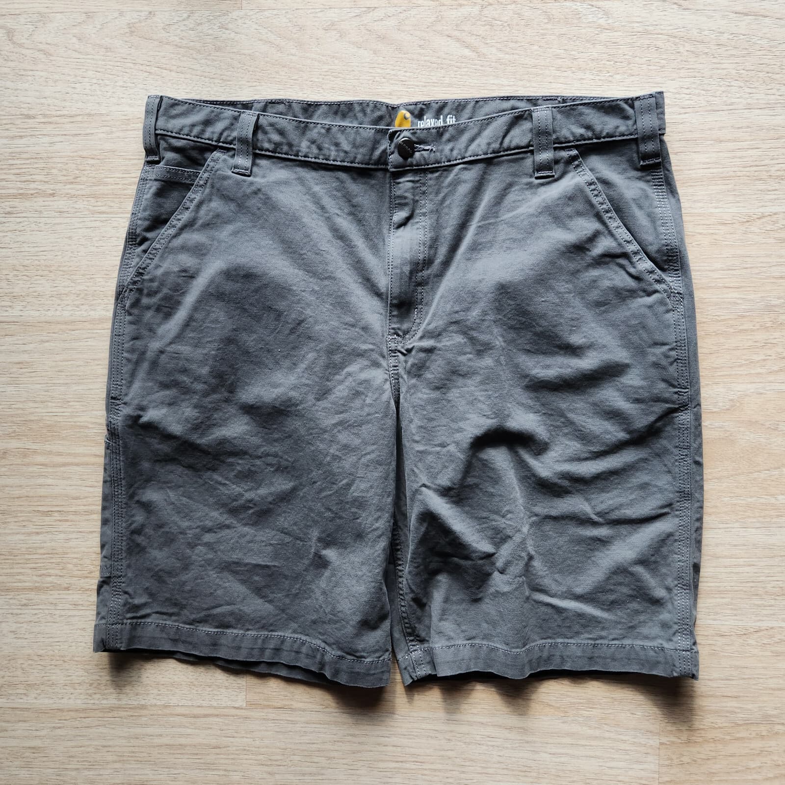 Carhartt Relaxed Fit Ripstop Work Utility Shorts Zip Duck Canvas Grey Men's 40 - Thumbnail 2