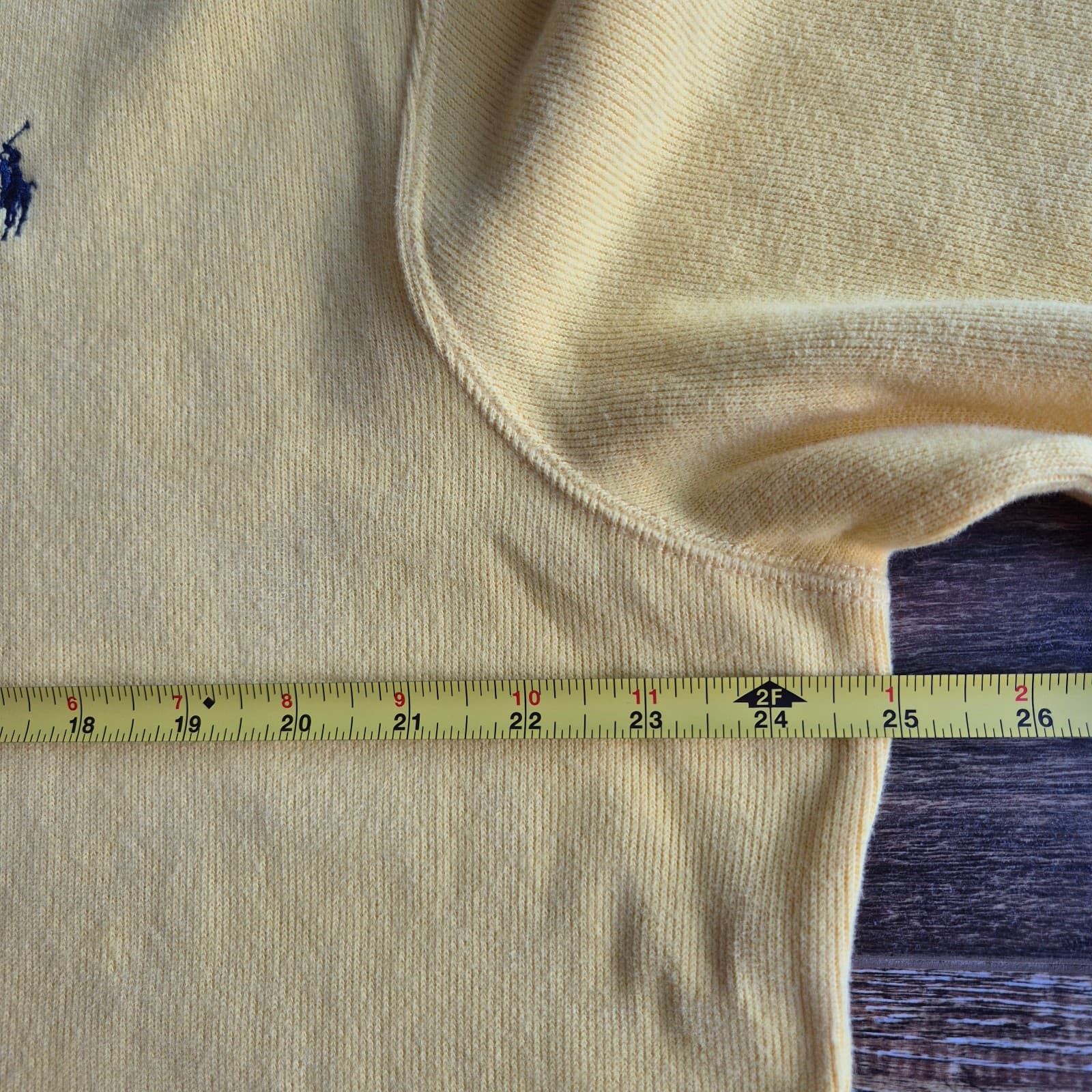 Vintage Polo by Ralph Lauren Pony Mens XL Cotton 1/4 Zip Pullover Sweater Yellow - Thumbnail 10