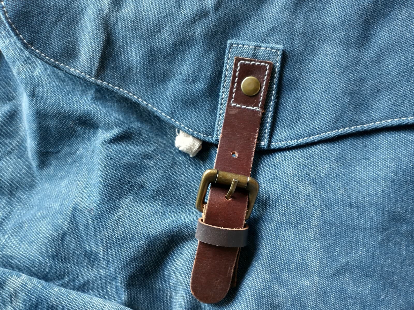 NWT Cargoit Cotton Canvas Backpack Bag Pockets Blue Buckle Snap Size Large - Thumbnail 4