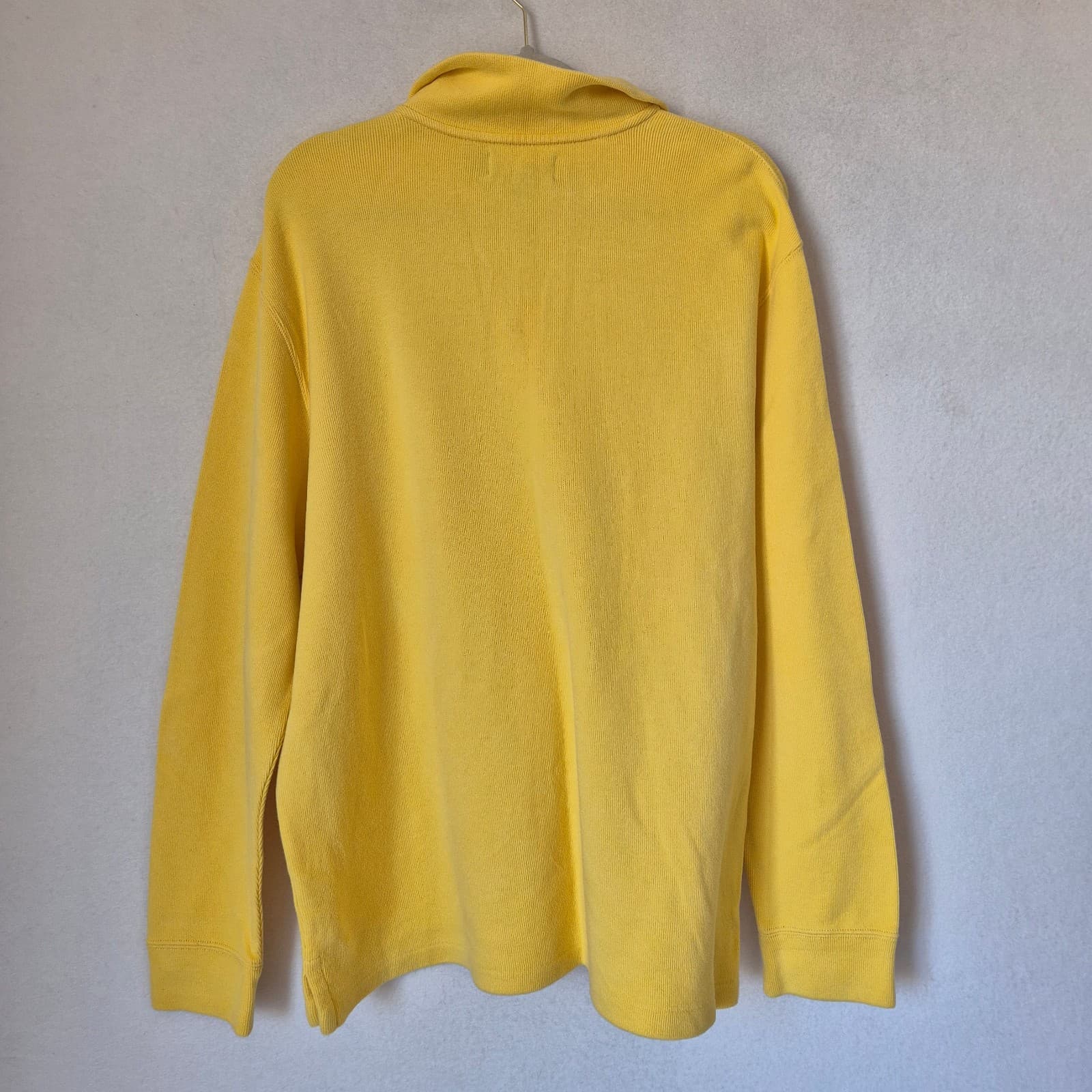 Vintage Polo by Ralph Lauren Pony Mens XL Cotton 1/4 Zip Pullover Sweater Yellow - Thumbnail 5