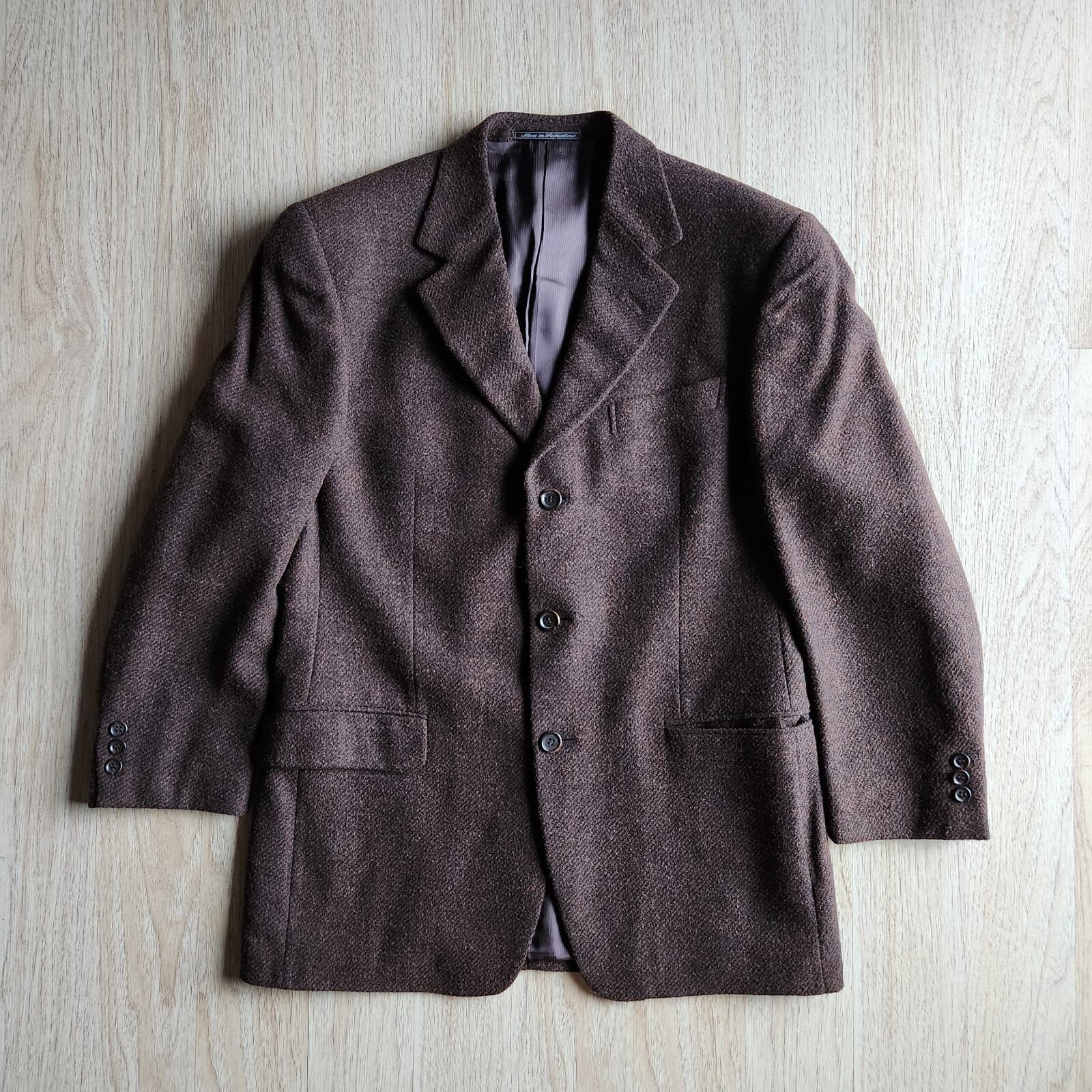 Ermenegildo Zegna Soft Made in Switzerland Tweet Wool Blend Sport Coat Brown 50 - Thumbnail 2