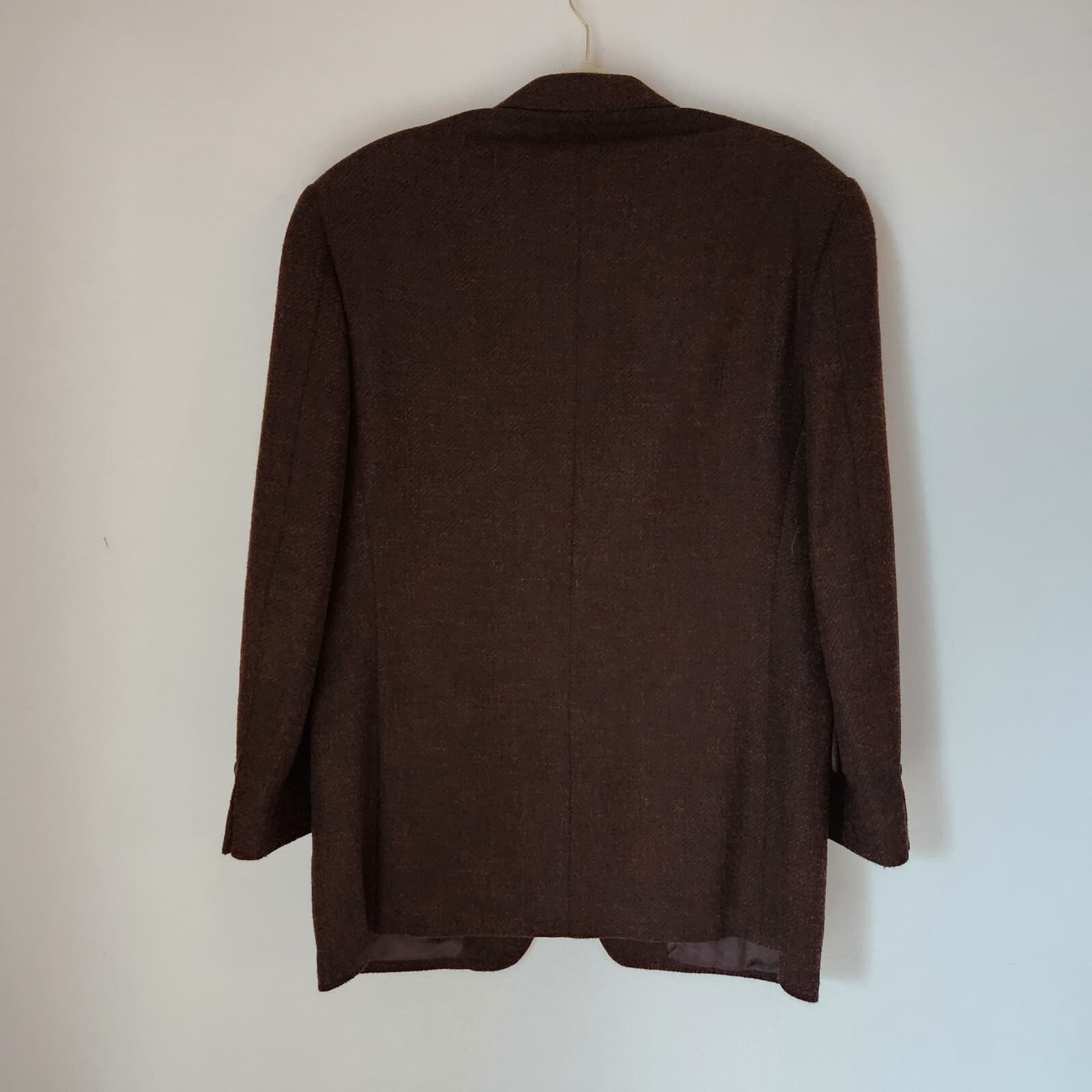 Ermenegildo Zegna Soft Made in Switzerland Tweet Wool Blend Sport Coat Brown 50 - Thumbnail 3
