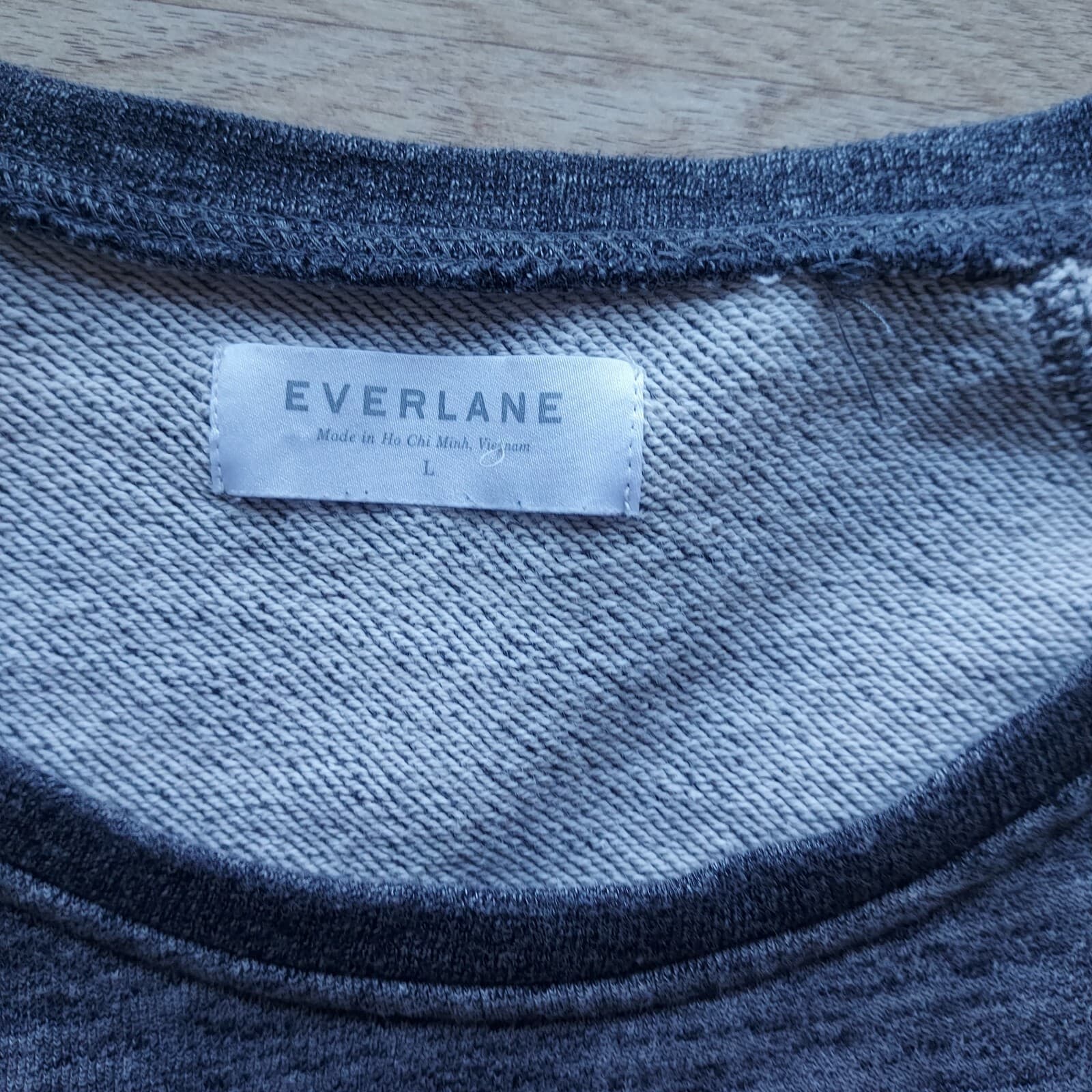 Everlane Heathered Sweatshirt Pullover Scoop Neck Grey 100% Cotton Women Sz.L - Thumbnail 7