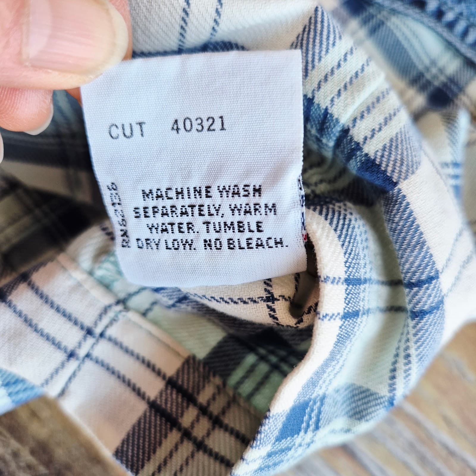 Vintage Guess Made In USA Denim Plaid Western Cropped Jacket Zip-Up Pocket Sz.L - Thumbnail 10