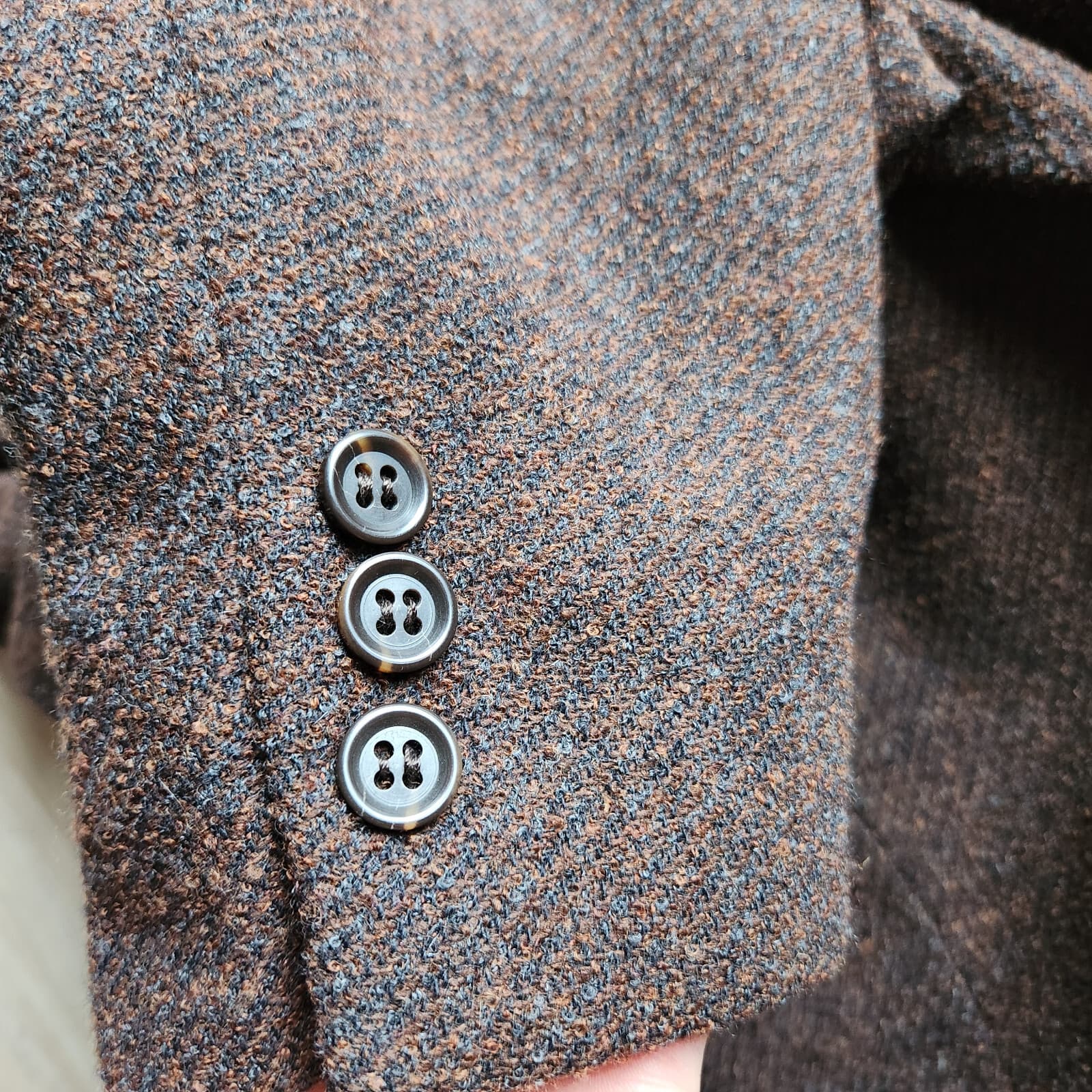 Ermenegildo Zegna Soft Made in Switzerland Tweet Wool Blend Sport Coat Brown 50 - Thumbnail 7