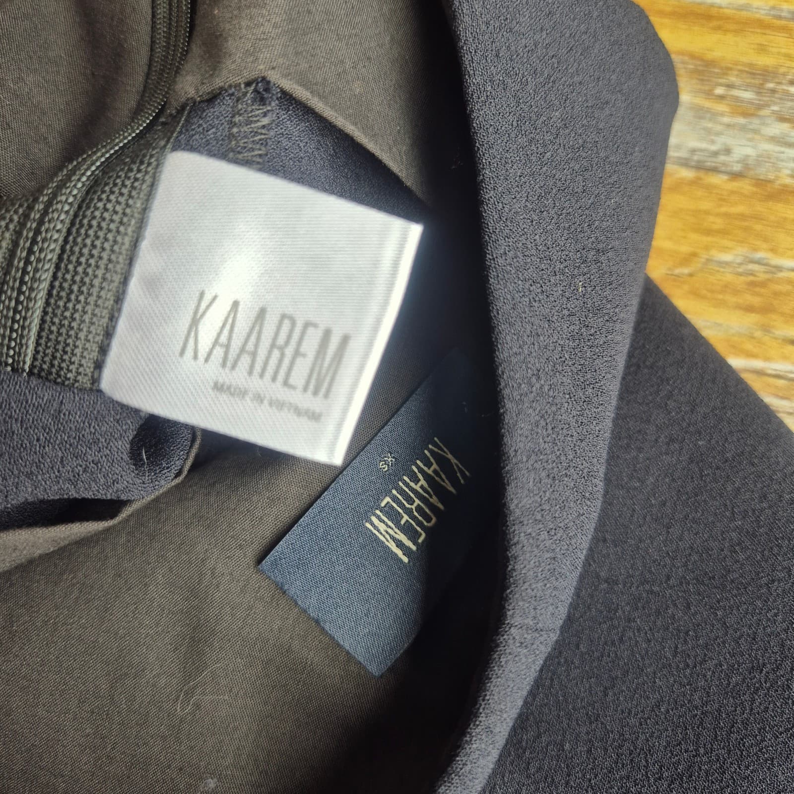Kaarem Sua Tapered Trouser High Waist Relaxed Fit Cropped Pocket Zip Black Sz.XS - Thumbnail 13