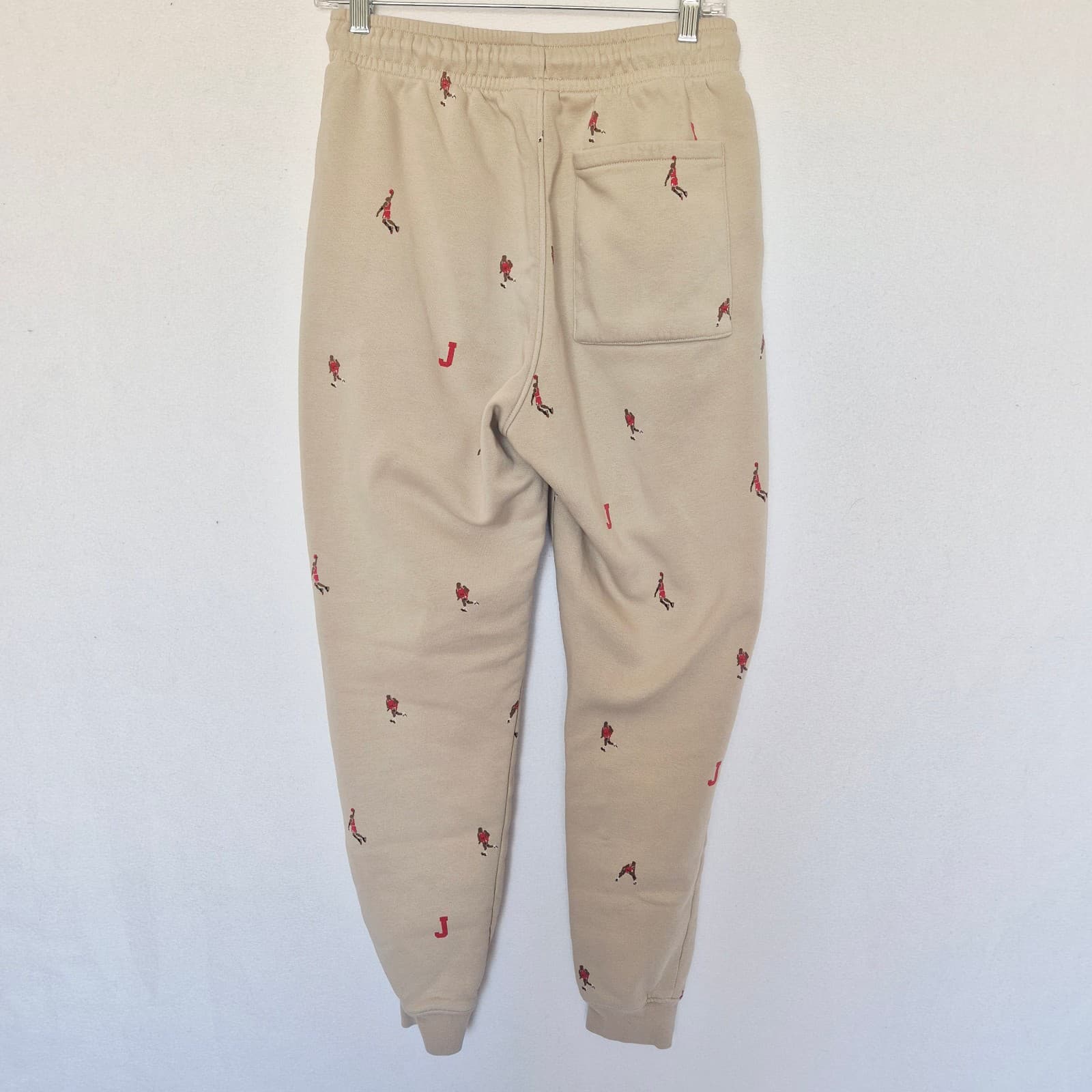 NWoT Nike Air Jordan MJ Essentials Holiday Fleece Pant All Over Print Beige Sz.S - Thumbnail 7