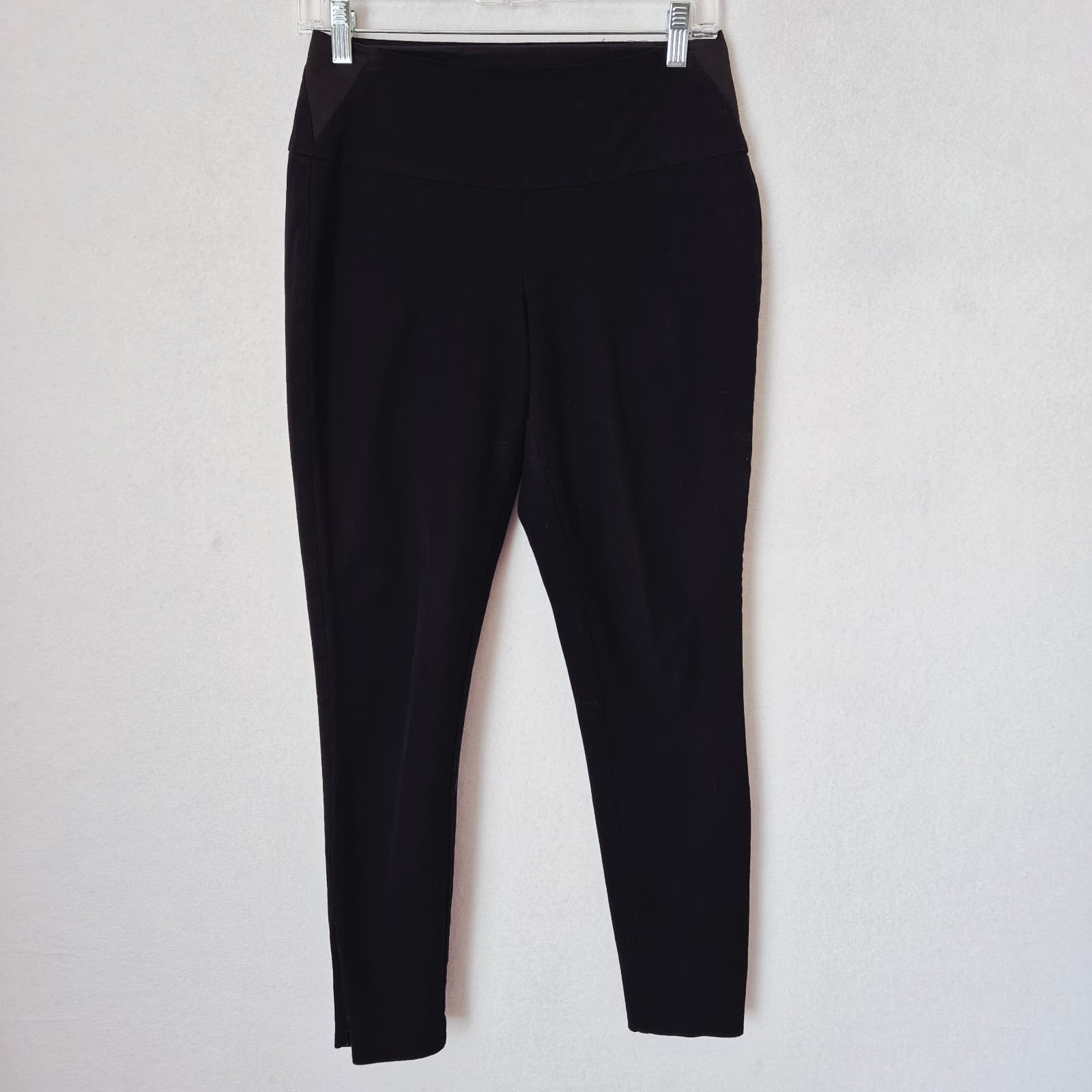 SPANX Tummy Control Ankle-Zip Pull-On Skinny Pants Stretch Black Ponte Women's S - Thumbnail 2