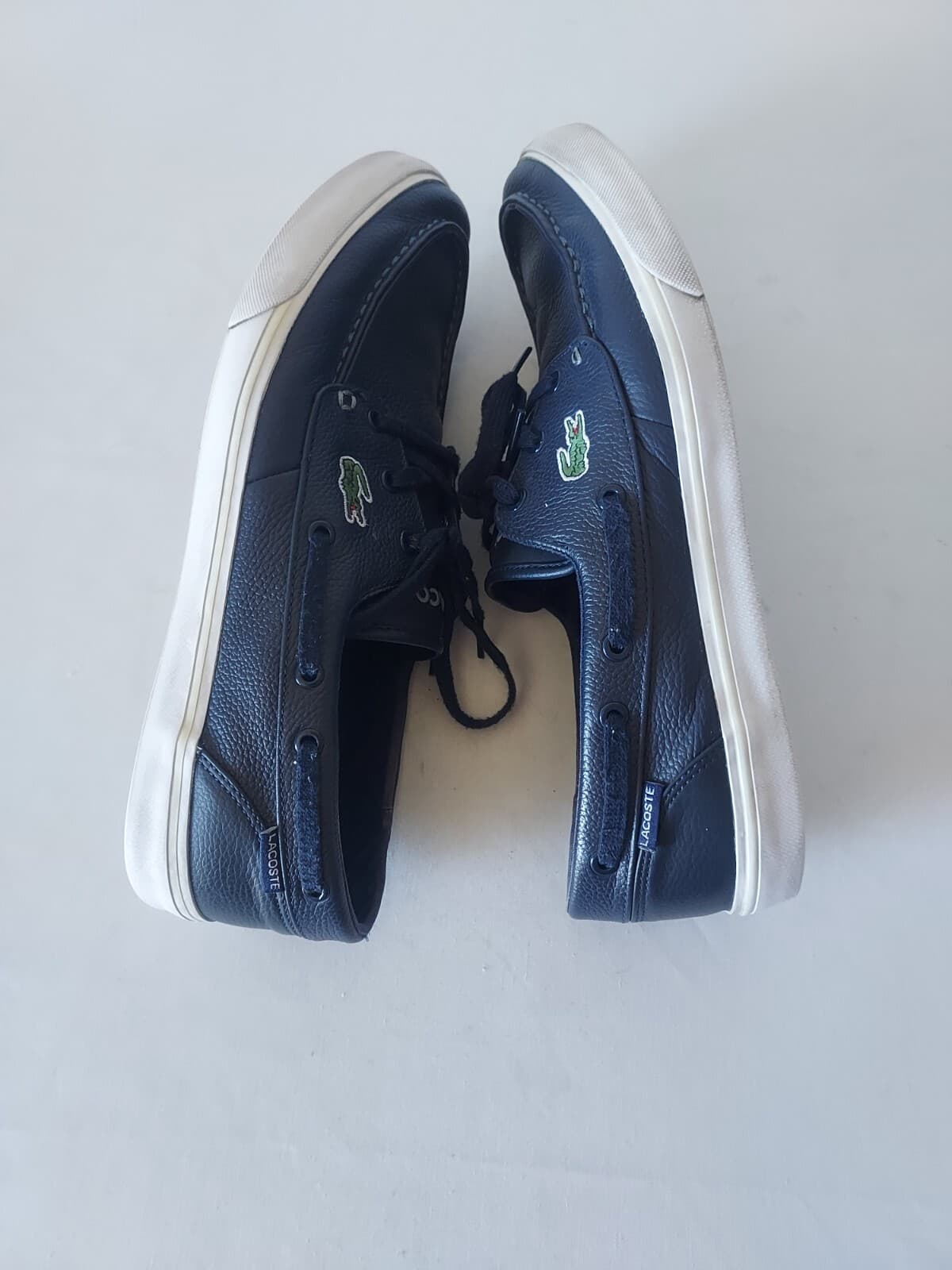 Lacoste Sport Keel Sep 2 Leather Boat Shoes Lace Ortholite Blue-White Men US11.5 - Thumbnail 5