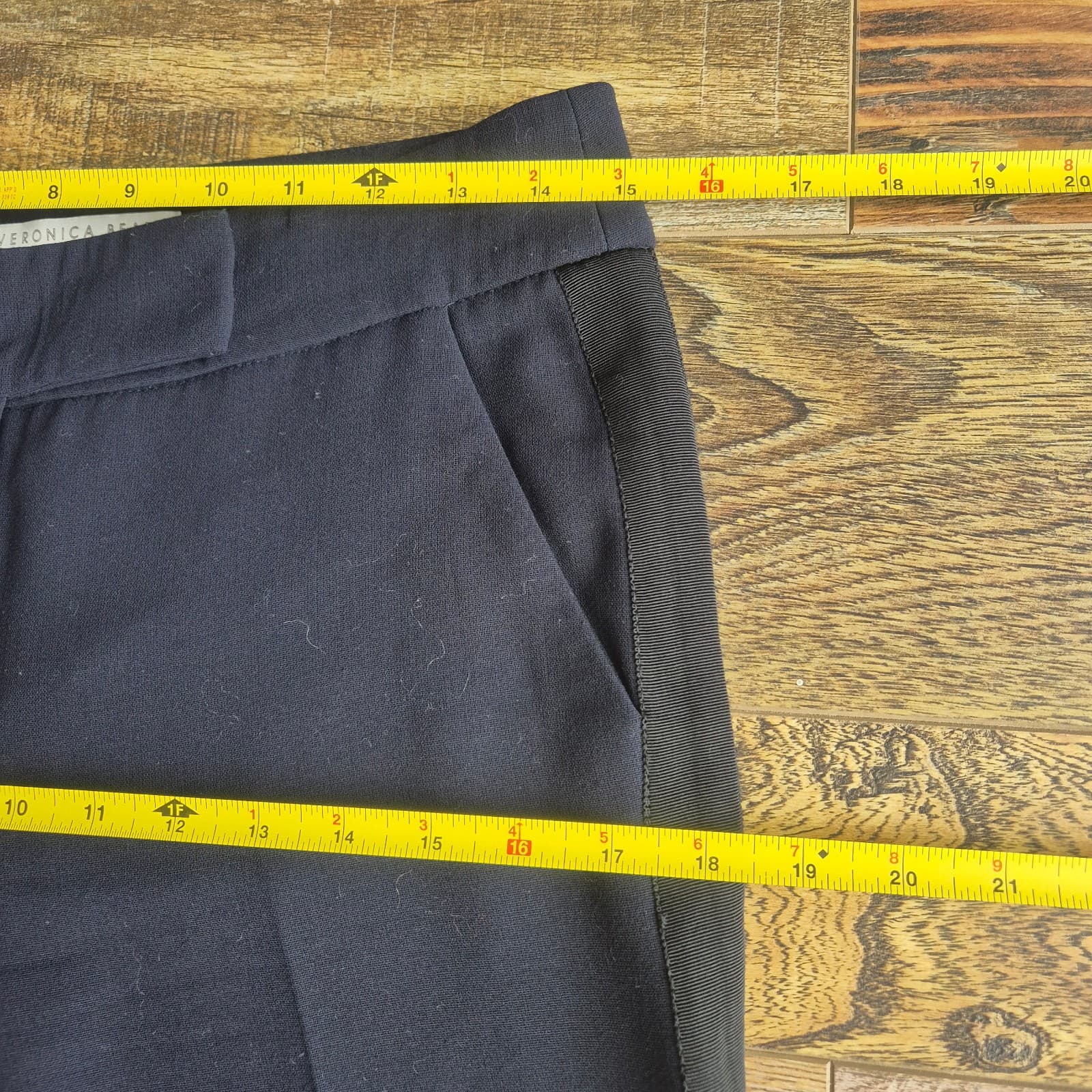 Veronica Beard Side-Strip Cropped Dress Pants Slim Straight Pocket Navy Womens 6 - Thumbnail 9