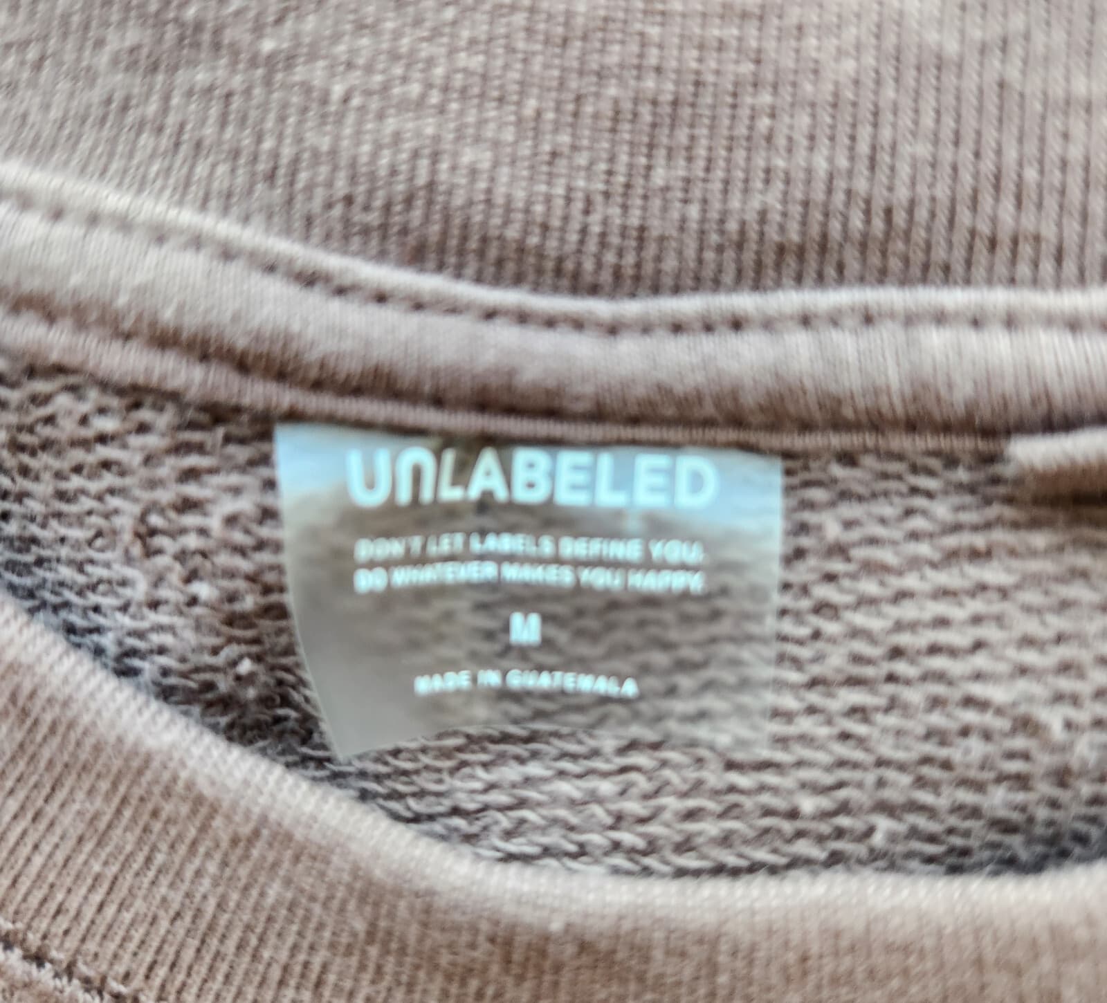 Unlabeled French Terry Pigment Wash Sweatshirt Crew Cotton Blend Mauve Unisex M - Thumbnail 10
