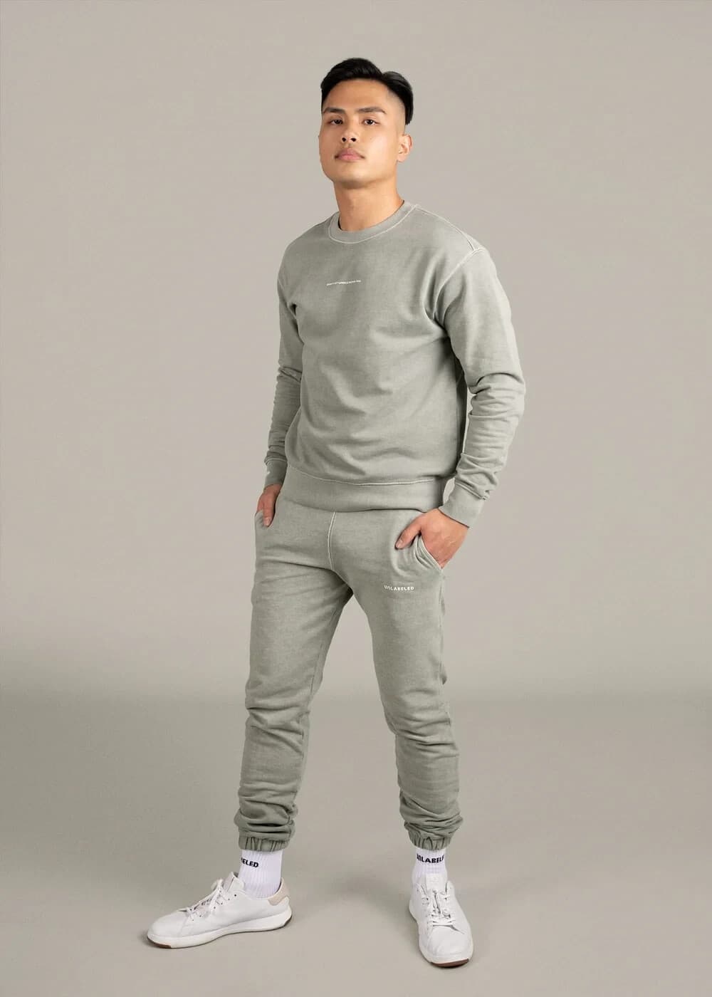 Unlabeled French Terry Pigment Wash Sweatshirt Crew Cotton Blend Mauve Unisex M - Thumbnail 7