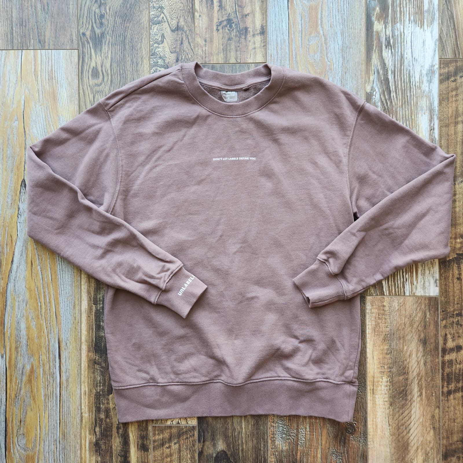 Unlabeled French Terry Pigment Wash Sweatshirt Crew Cotton Blend Mauve Unisex M - Thumbnail 2