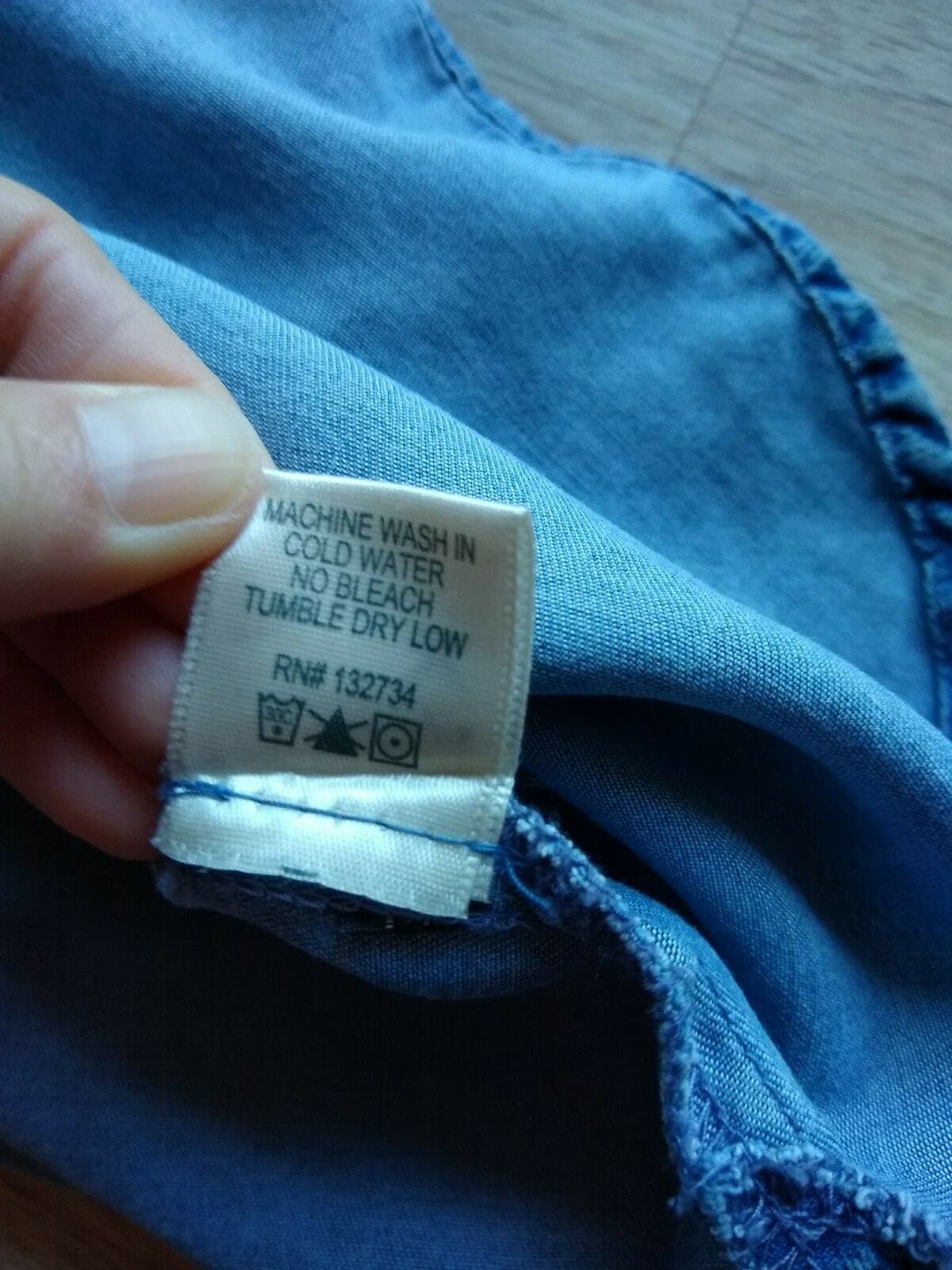 Chelsea & Violet Chambray Shirt Top Long Sleeve Inside Pocket Blue Bust 44 in. - Thumbnail 10