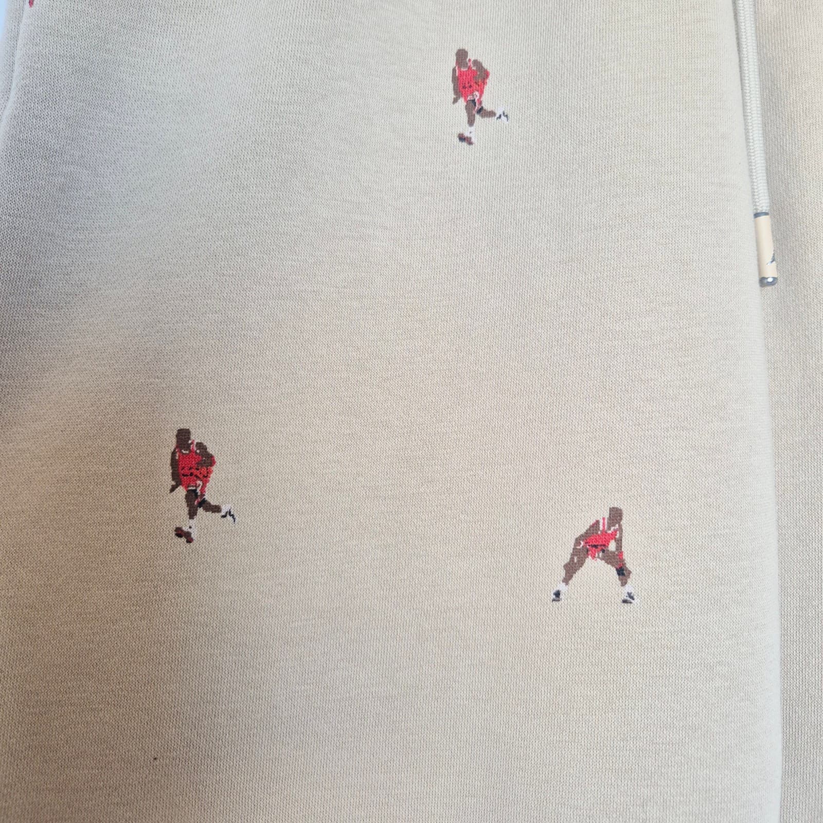 NWoT Nike Air Jordan MJ Essentials Holiday Fleece Pant All Over Print Beige Sz.S - Thumbnail 6
