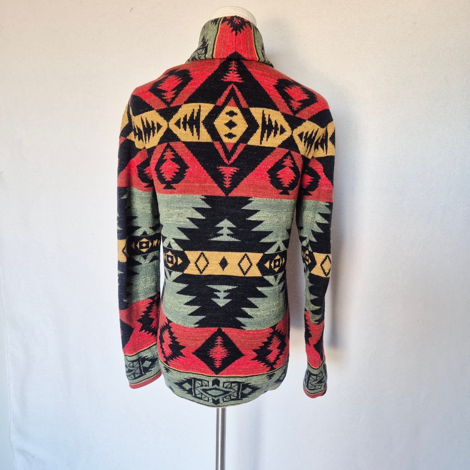 Denim & Supply Ralph Lauren Southwest Aztec Shawl Cardigan Pocket Button Women S - Thumbnail 7