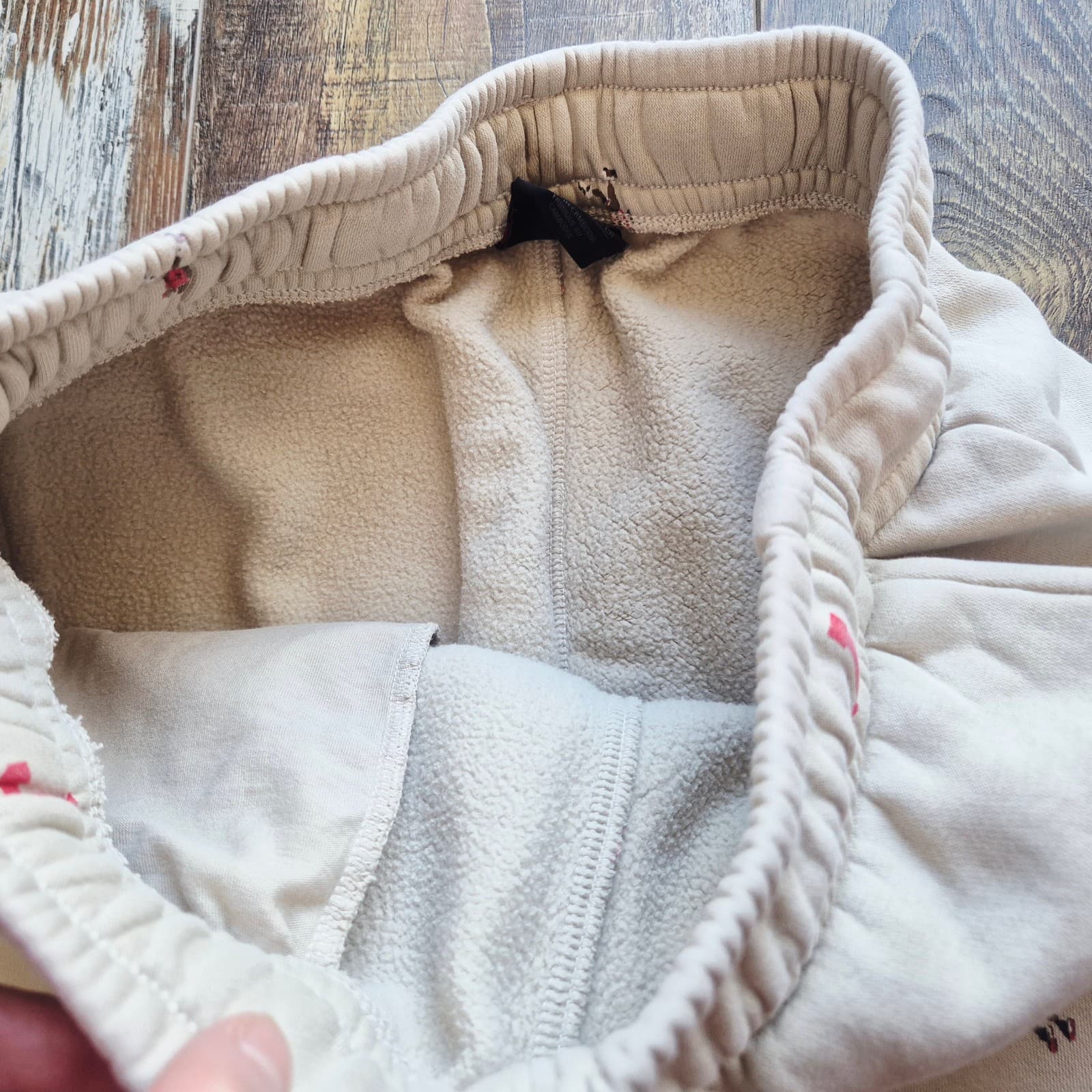 NWoT Nike Air Jordan MJ Essentials Holiday Fleece Pant All Over Print Beige Sz.S - Thumbnail 11