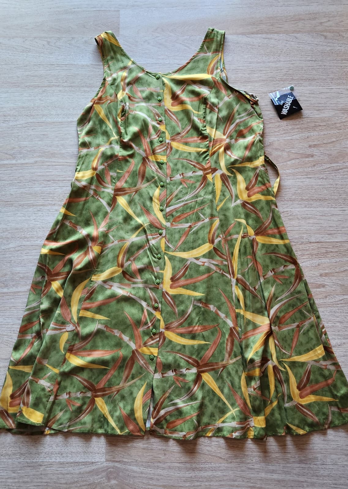 NWT Lady Darian Bird of Paradise Hawaii Maxi Dress Button-Front Sleeveless Sz.24 - Thumbnail 6