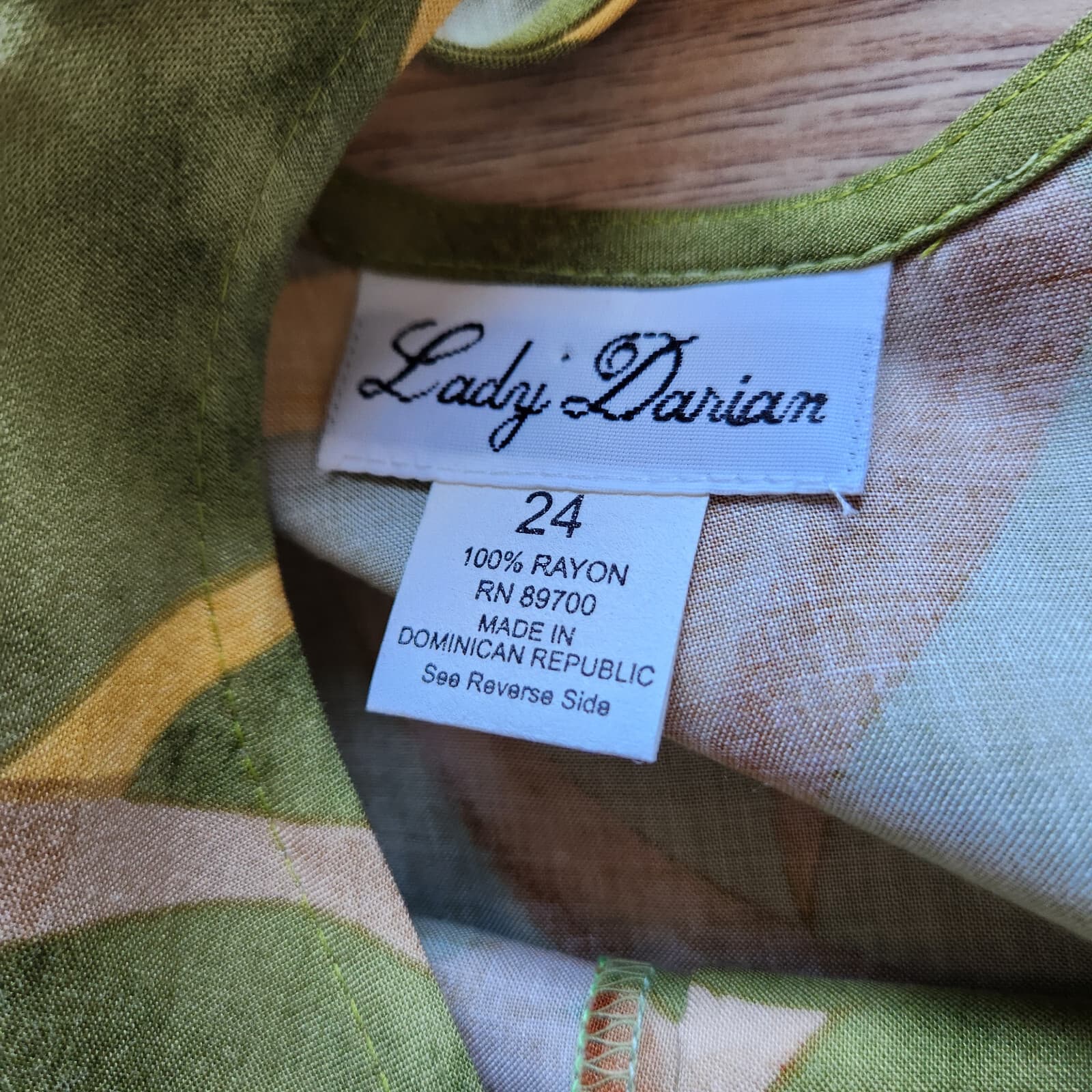 NWT Lady Darian Bird of Paradise Hawaii Maxi Dress Button-Front Sleeveless Sz.24 - Thumbnail 7