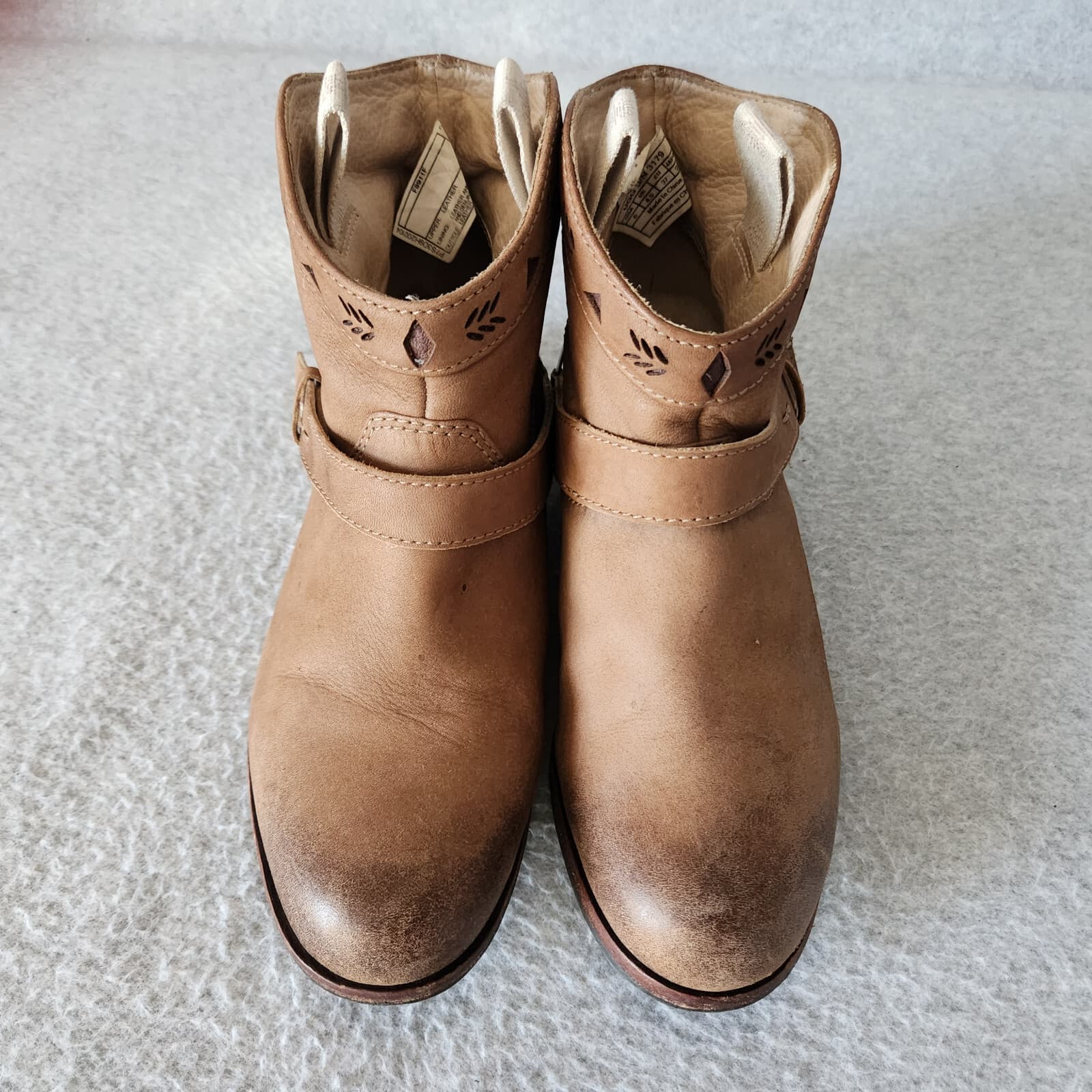 UGG Australia Austin Leather Cowboy Ankle Boots Pull-On Brown Women's US6 - Thumbnail 4