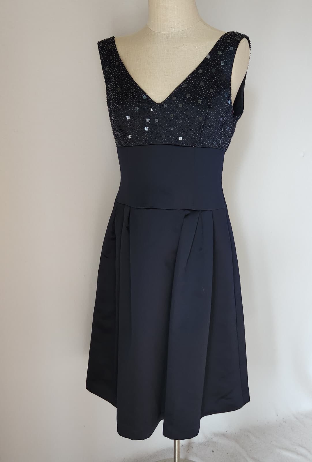 Vintage NWT Talbots Beaded Evening Formal Cocktail Dress Sleeveless Blue Sz.10 - Thumbnail 2