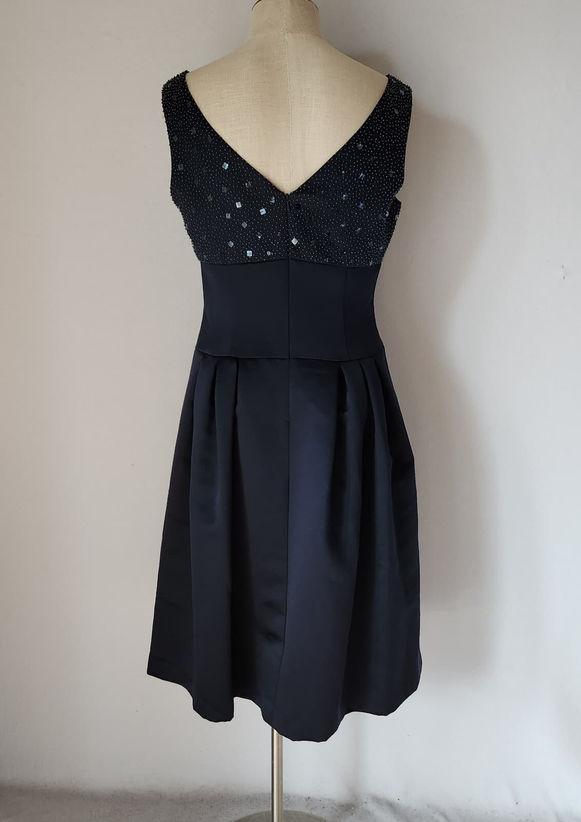Vintage NWT Talbots Beaded Evening Formal Cocktail Dress Sleeveless Blue Sz.10 - Thumbnail 5