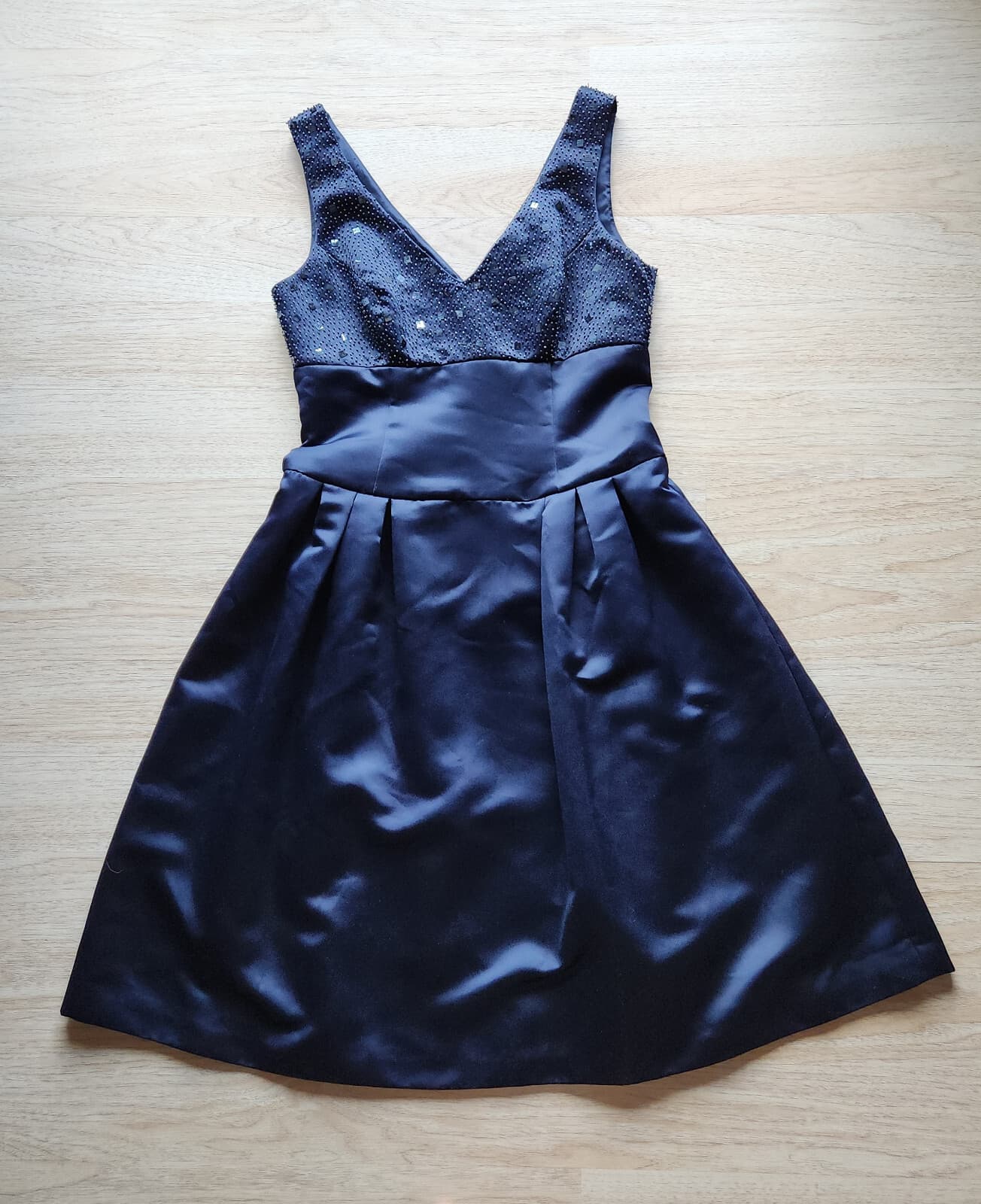 Vintage NWT Talbots Beaded Evening Formal Cocktail Dress Sleeveless Blue Sz.10 - Thumbnail 6