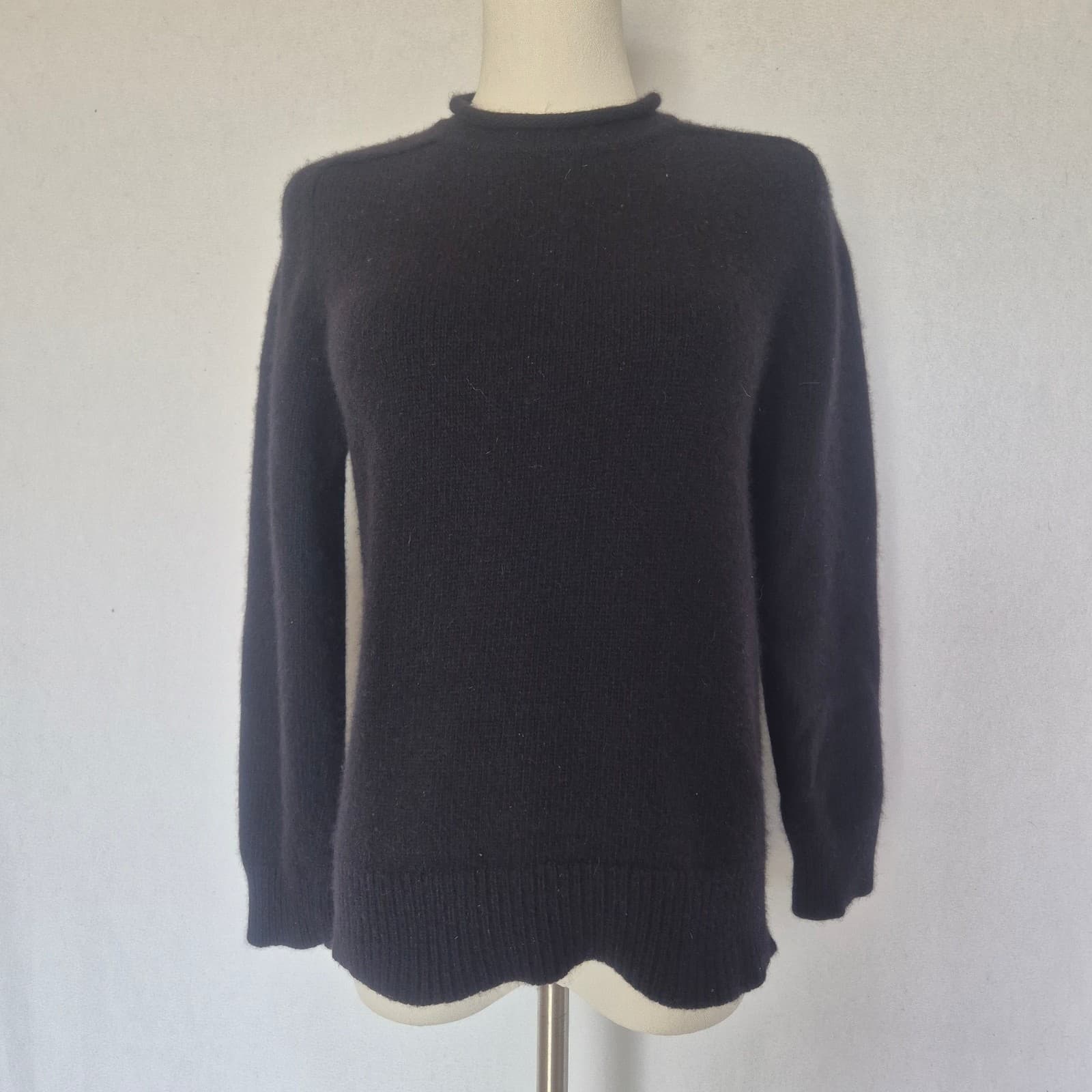Vintage Y2K Lauren Ralph Lauren Merino Angora Cashmere Roll Neck Sweater Black M - Thumbnail 2