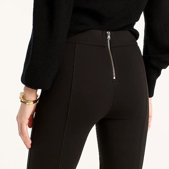 EUC J.Crew Pixie Skinny Stretch Ponte Ankle Pants High Rise Zip Black Women XS - Thumbnail 3