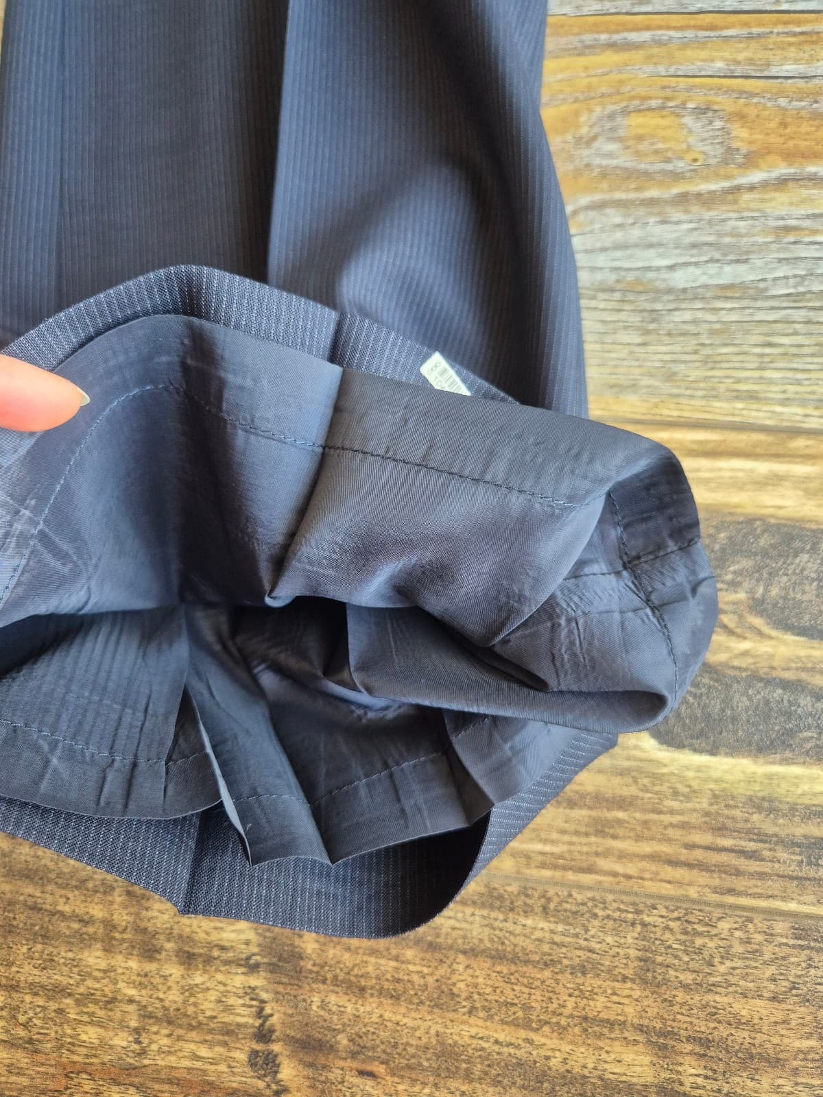 J.Crew Wool Blend Pin-Stripe Straight Leg Dress Pants Pocket Dark Blue Women's 4 - Thumbnail 4