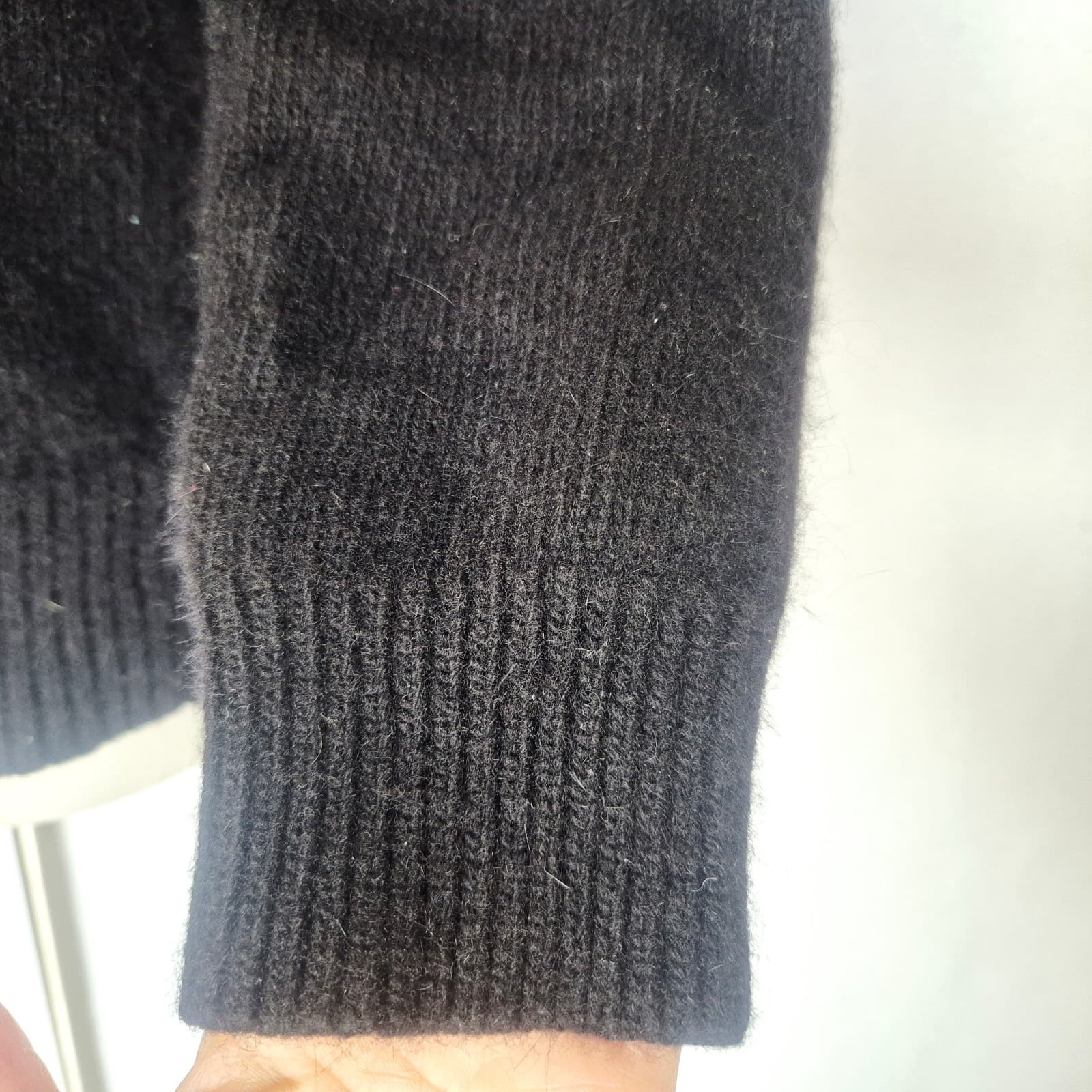 Vintage Y2K Lauren Ralph Lauren Merino Angora Cashmere Roll Neck Sweater Black M - Thumbnail 8