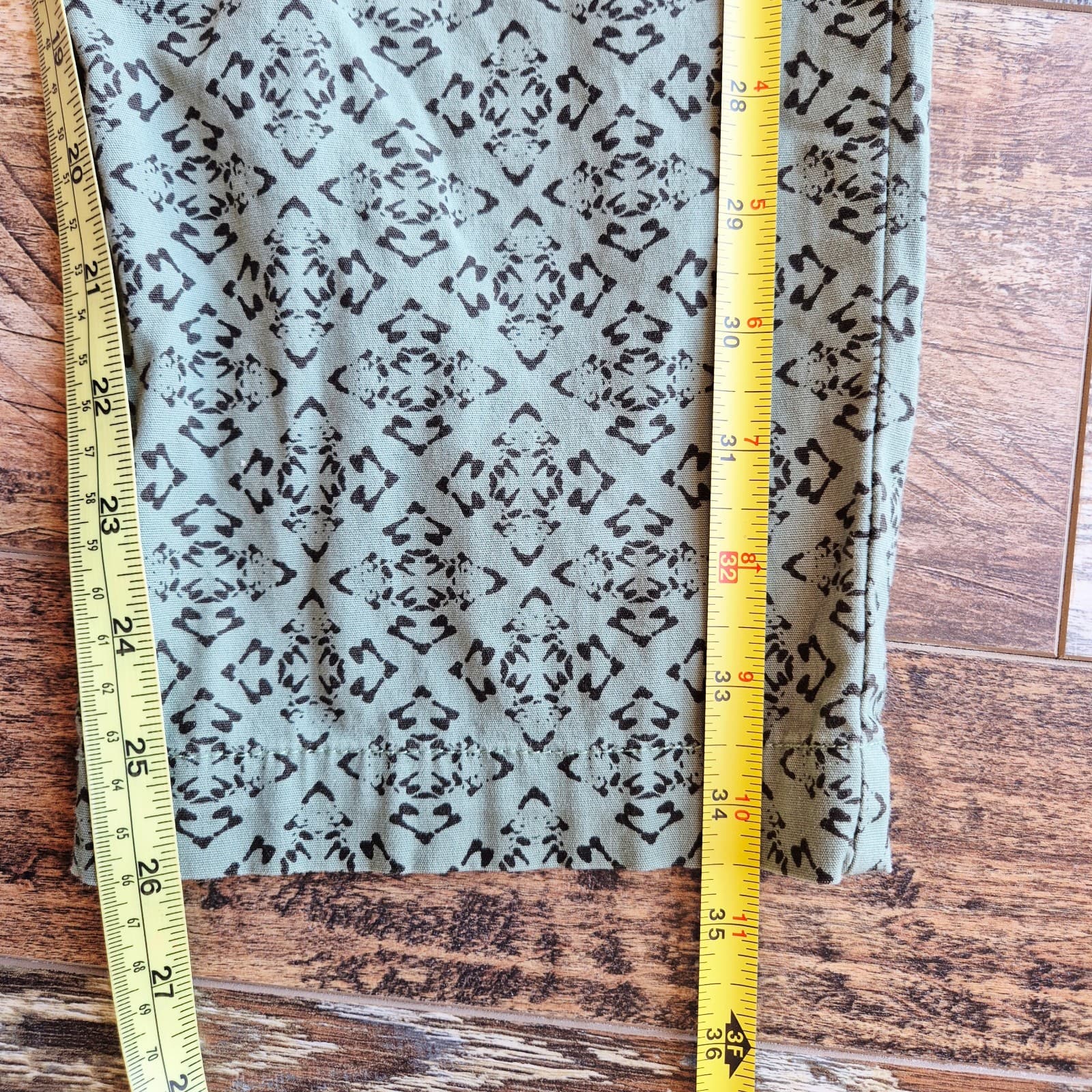 Patagonia Stretch All Wear Capris Pant Green Geo-Print Organic Cotton Blend Sz.6 - Thumbnail 12