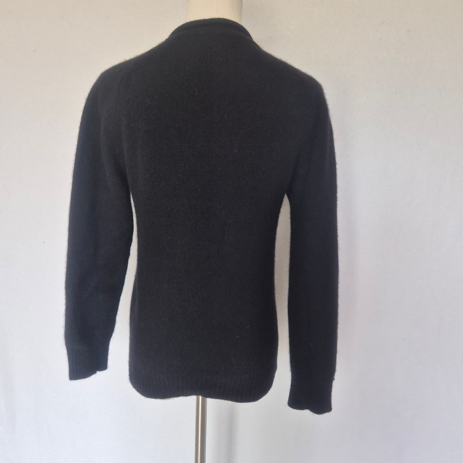 Vintage Y2K Lauren Ralph Lauren Merino Angora Cashmere Roll Neck Sweater Black M - Thumbnail 9