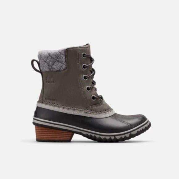 Sorel Slimpack II Lace Winter Boots Mid Calf Waterproof Leather Quarry Women US9 - Thumbnail 2