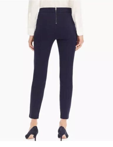 EUC J.Crew Pixie Skinny Stretch Ponte Ankle Pants High Rise Zip Black Women XS - Thumbnail 4