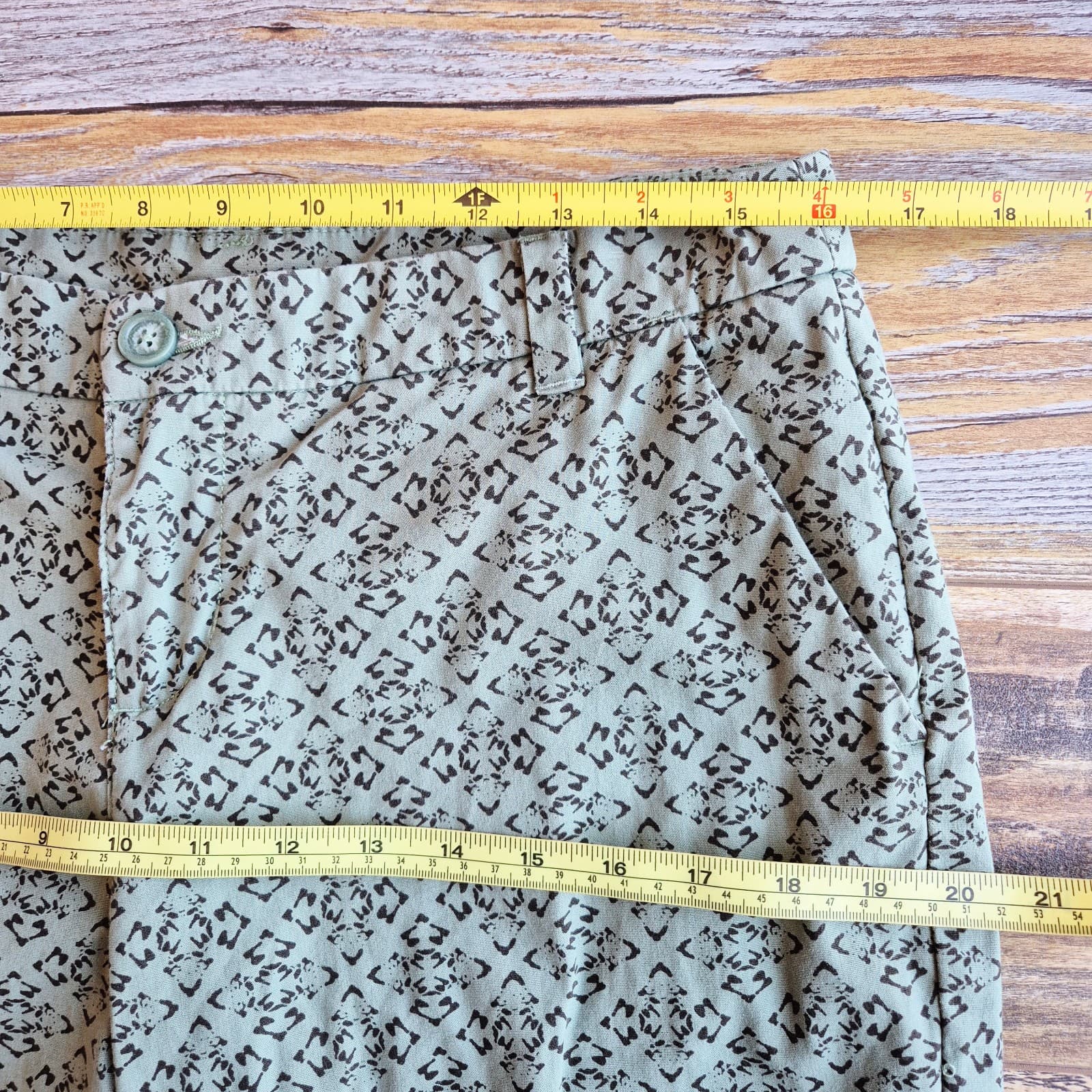 Patagonia Stretch All Wear Capris Pant Green Geo-Print Organic Cotton Blend Sz.6 - Thumbnail 11