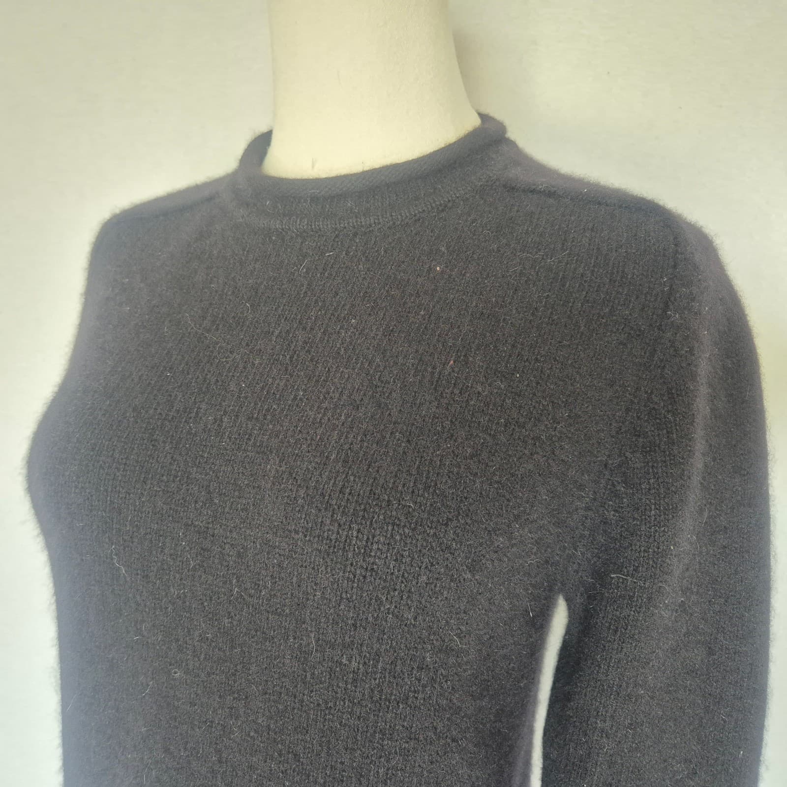 Vintage Y2K Lauren Ralph Lauren Merino Angora Cashmere Roll Neck Sweater Black M - Thumbnail 6