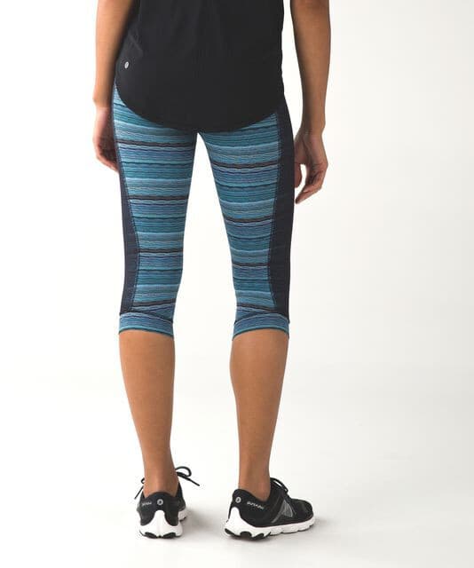 Lululemon Stop At Nothing Croped Legging Zip Pocket Space Dye Twist Blue Women 6 - Thumbnail 10