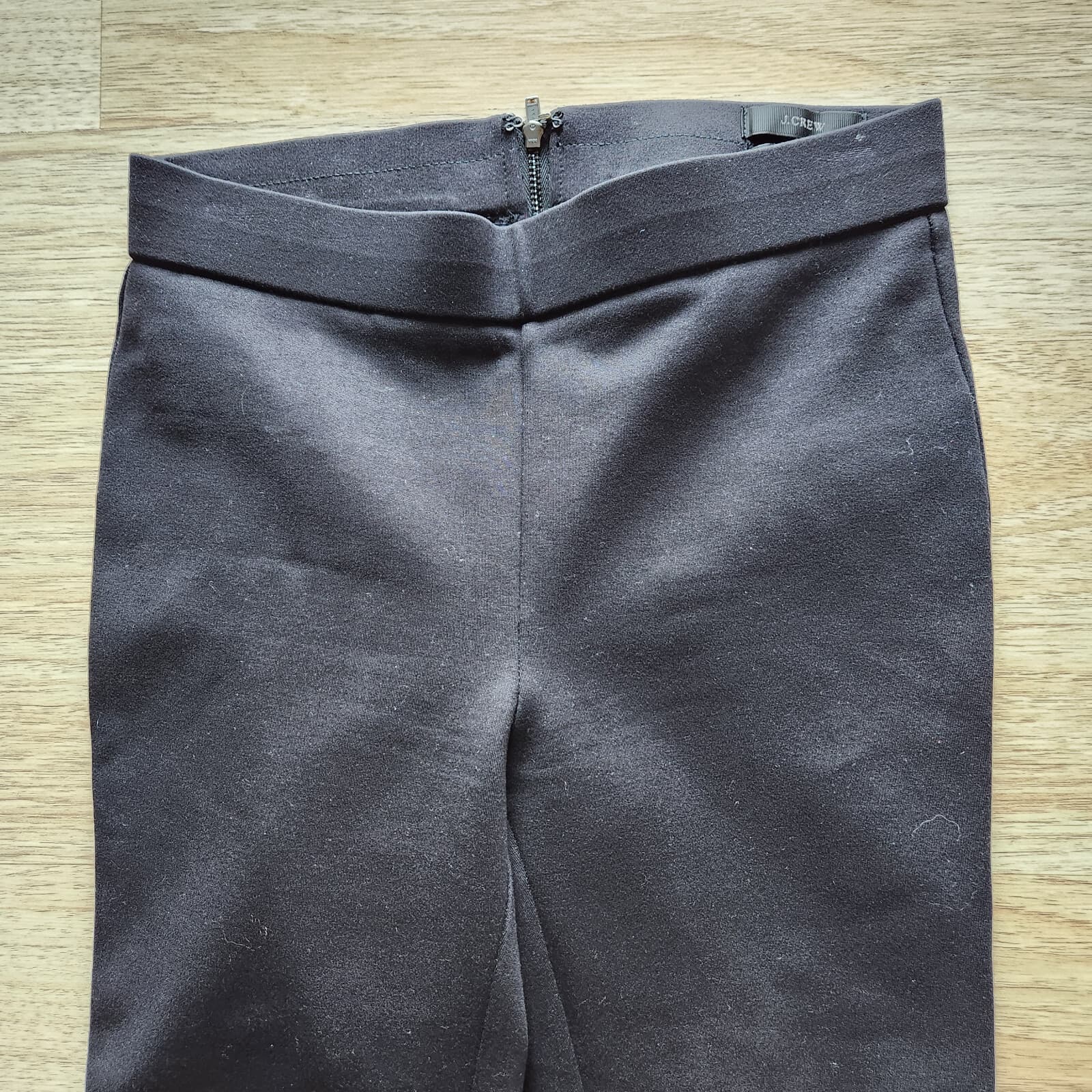 EUC J.Crew Pixie Skinny Stretch Ponte Ankle Pants High Rise Zip Black Women XS - Thumbnail 6