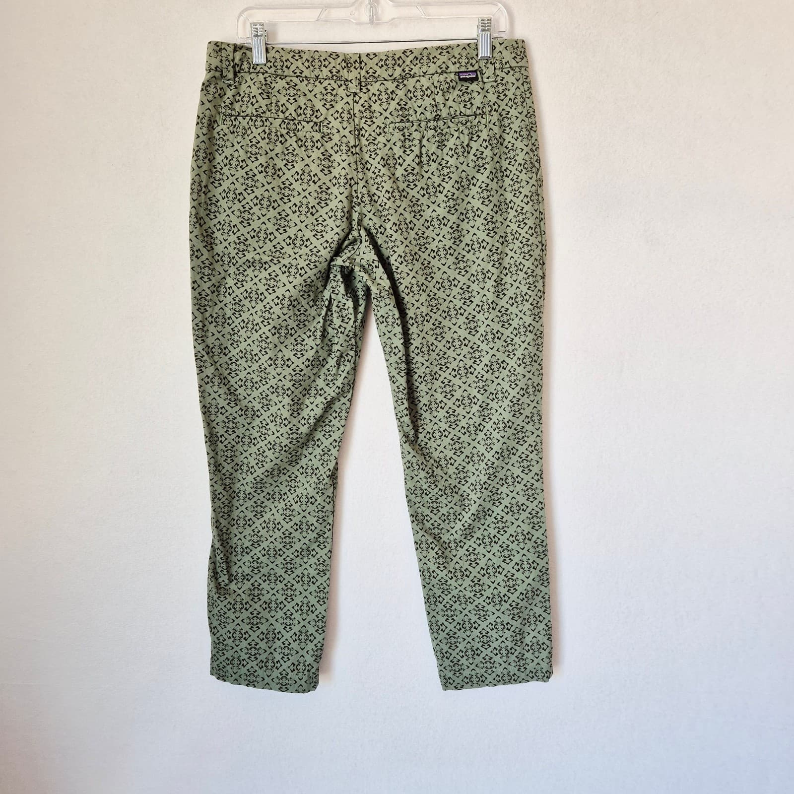Patagonia Stretch All Wear Capris Pant Green Geo-Print Organic Cotton Blend Sz.6 - Thumbnail 5