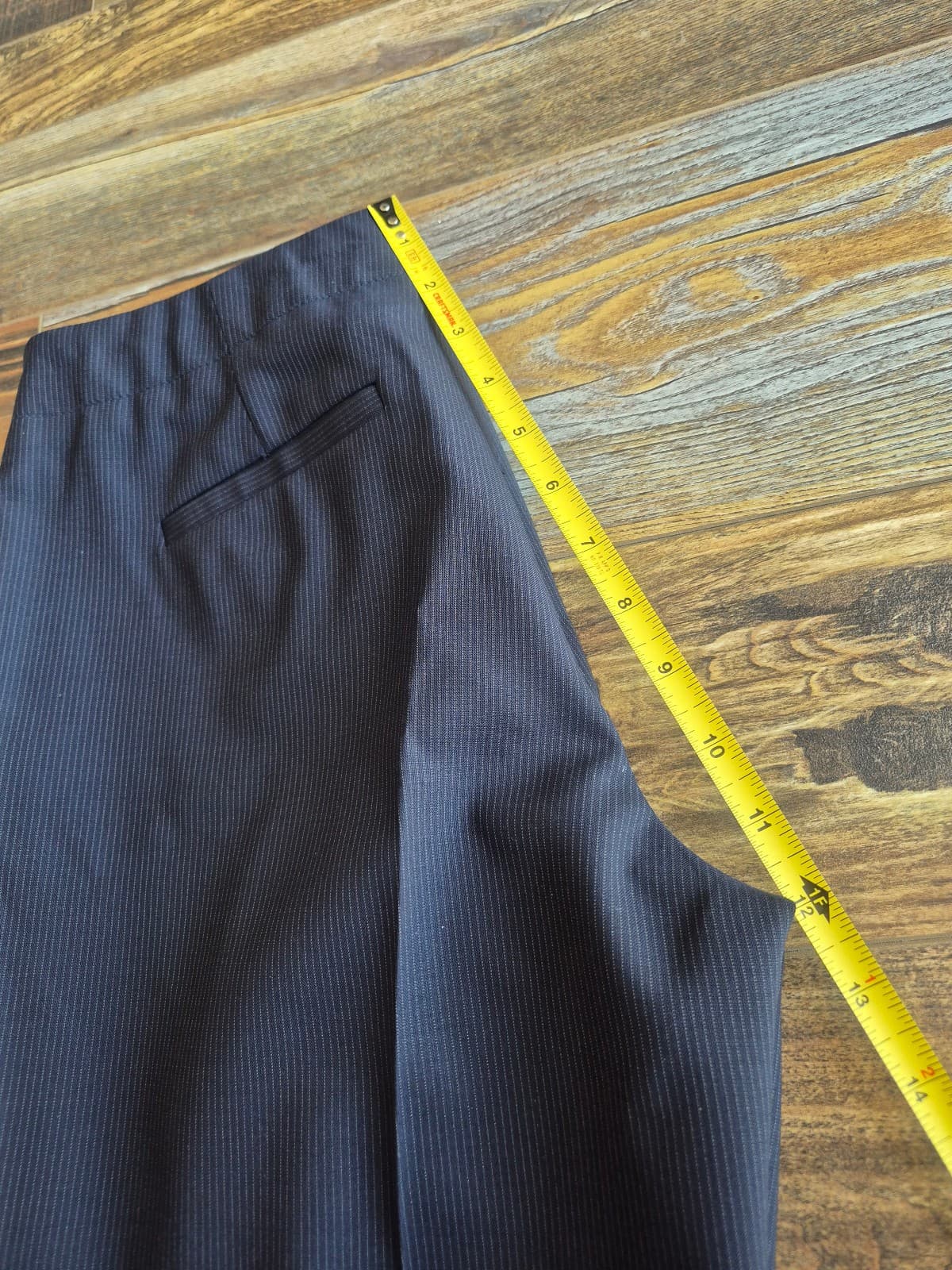 J.Crew Wool Blend Pin-Stripe Straight Leg Dress Pants Pocket Dark Blue Women's 4 - Thumbnail 14