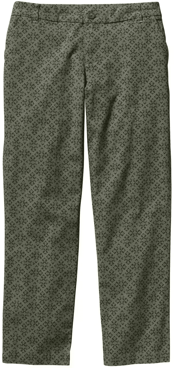 Patagonia Stretch All Wear Capris Pant Green Geo-Print Organic Cotton Blend Sz.6 - Thumbnail 3
