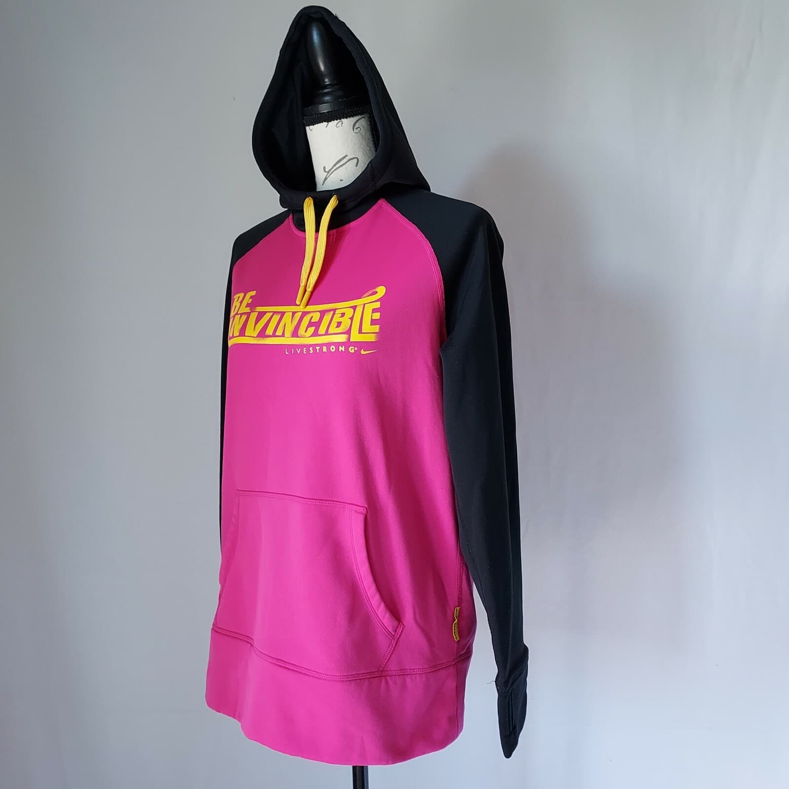 Nike Therma-Fit Fleece Lined Hooded Sweatshirt Graphic Pink-Black Women Sz.L - Thumbnail 4